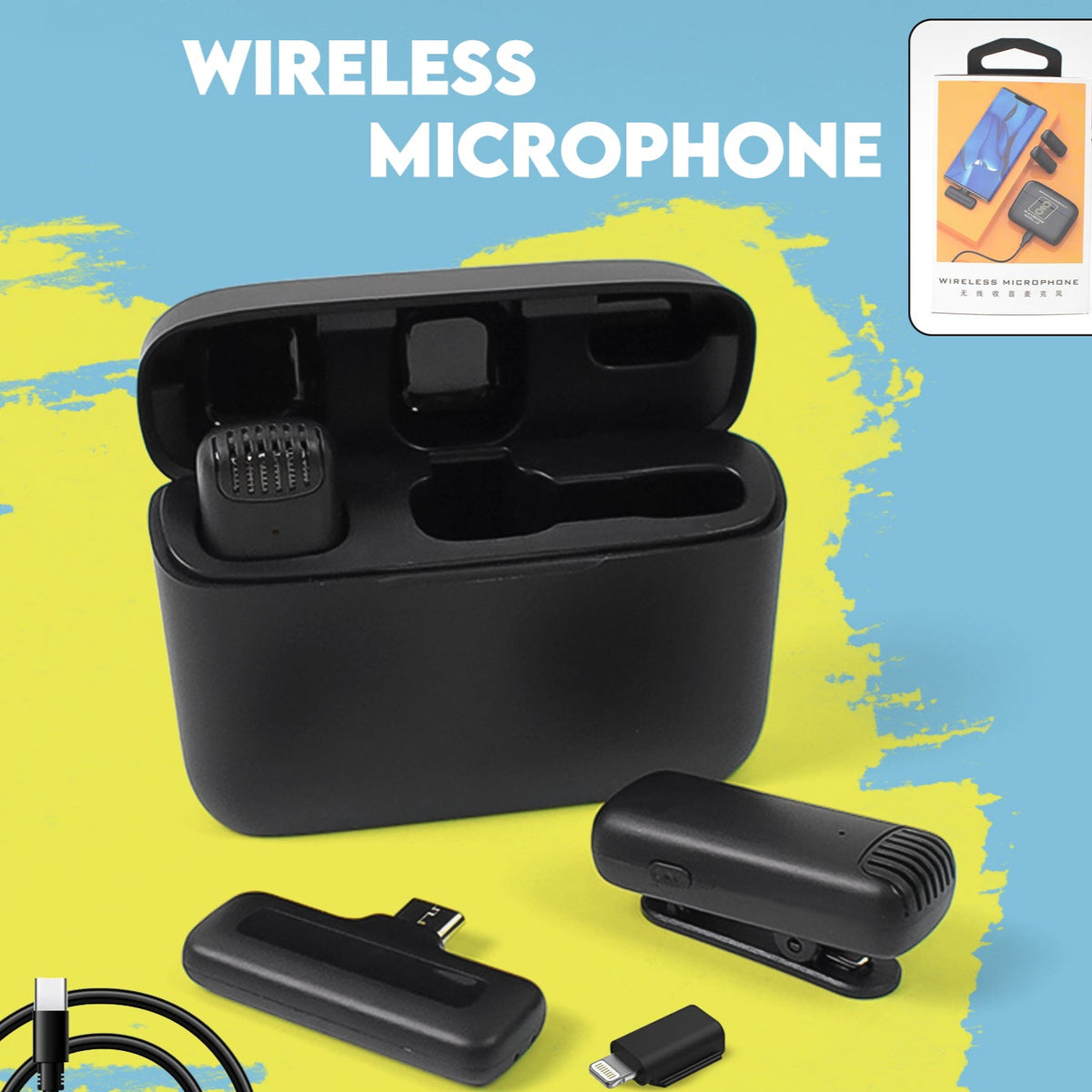 Wireless Microphones Collar Mic For All Smart Phone Type-c (1 Set) - Happy Price - Image 1