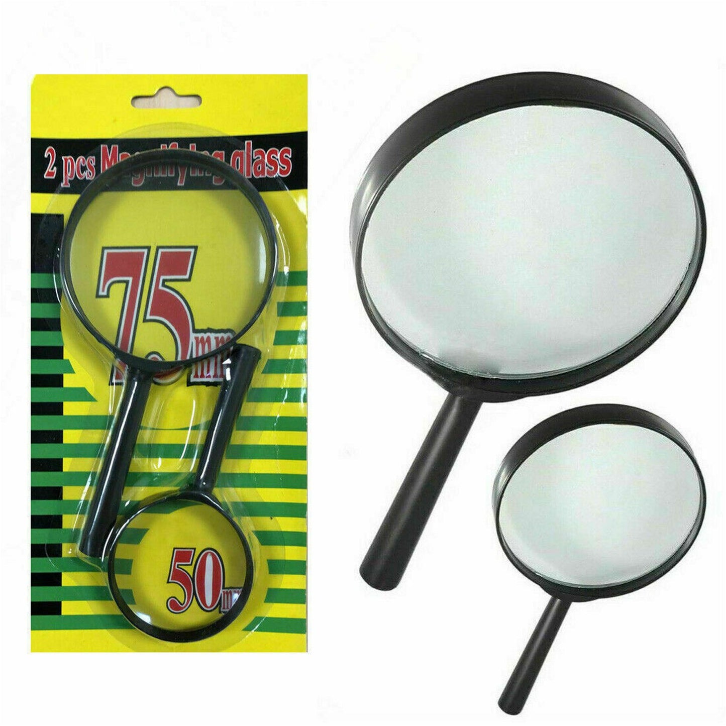 Magnifying Glass Lens - Reading Aid Made Of Glass - Real Glass Magnifying Glass That Can Be Used On Both Sides - Glass Breakage-proof Magnifying Glass Protect Eyes 75mm 50mm (2pc Set) - Happy Price - Image 2