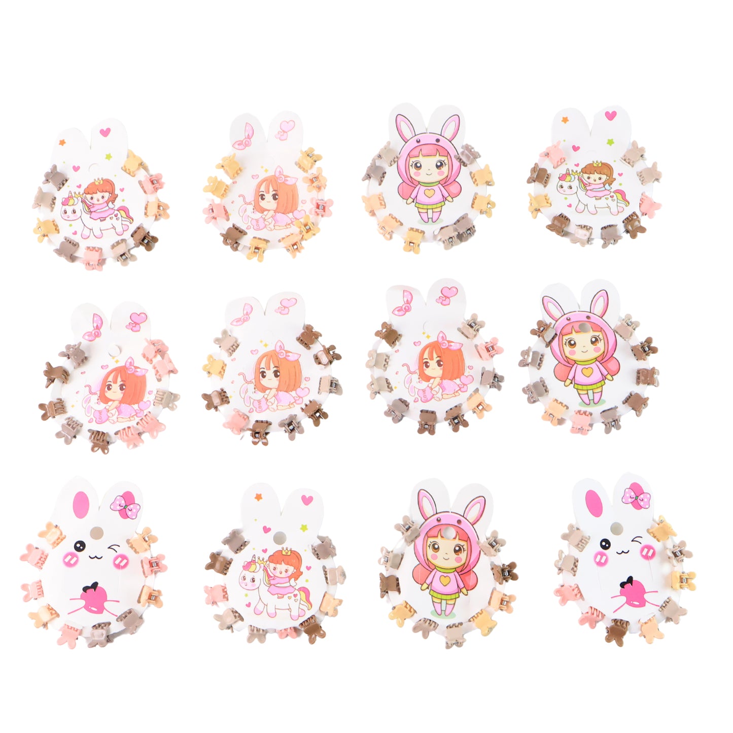 Mini Claw Hair Clips Set For Girls (12 Pkt 1 Set) - Happy Price - Image 5