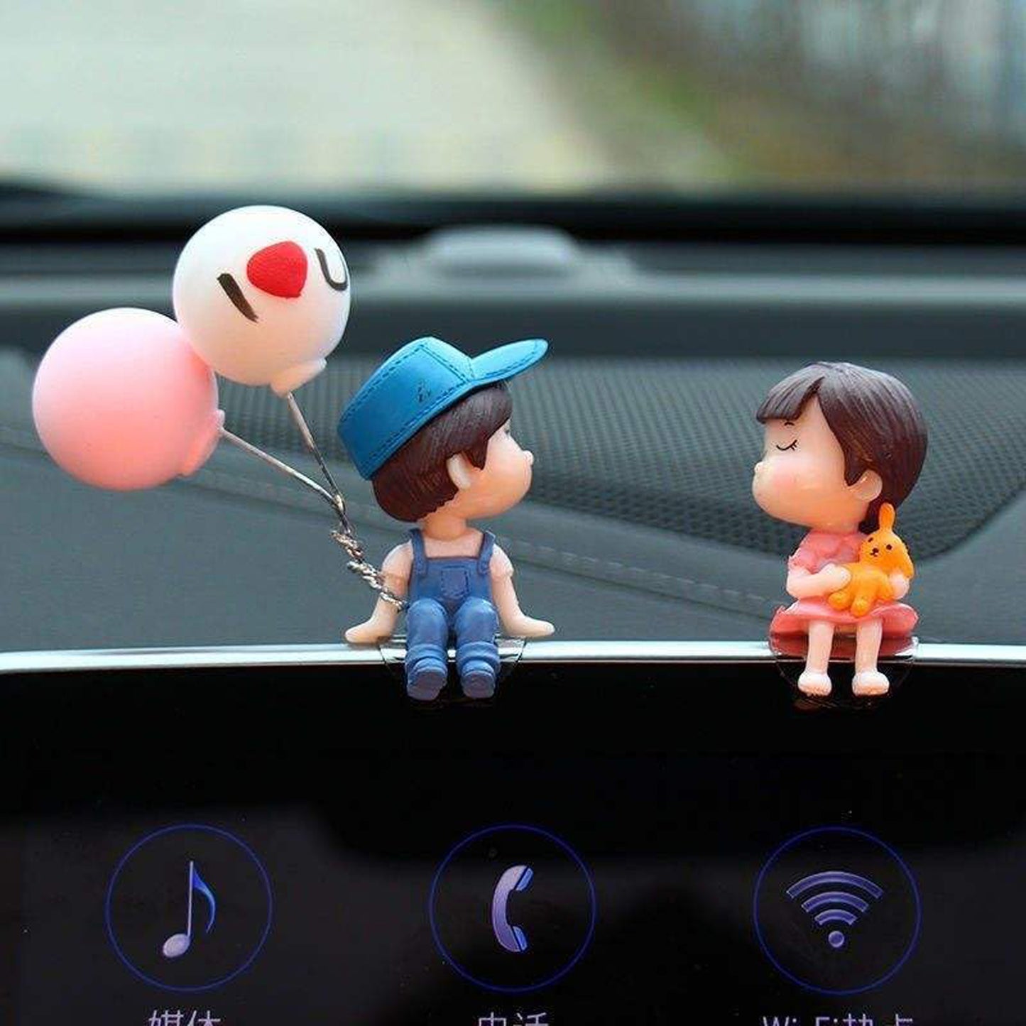 Cute Couple Car Dashboard Decor Set - 1 Pc - Great Price - Image 3