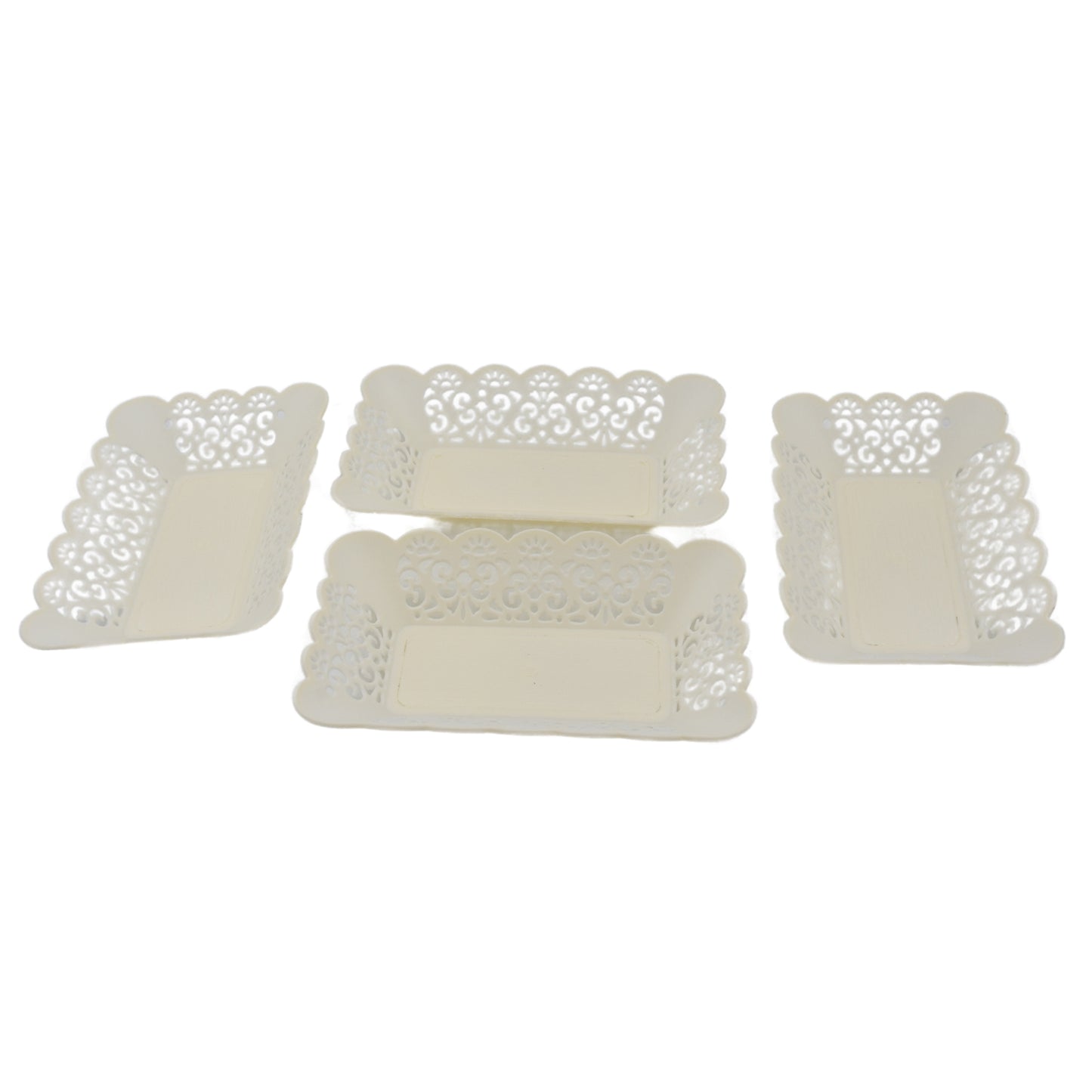 Rectangle Plastic Dinner Plate Snacks Breakfast Restaurant Serving Trays Home School Coffee Hotel Kitchen Office (8 Pcs Set) - Happy Price - Image 6