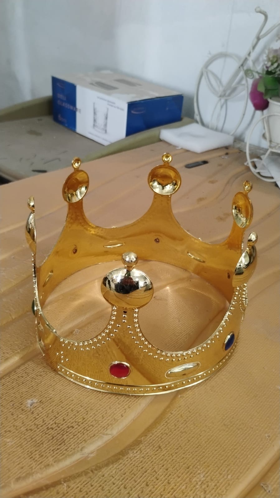 Golden Royal Crown With Colored Gems (1 Pc) - Happy Price - Image 7