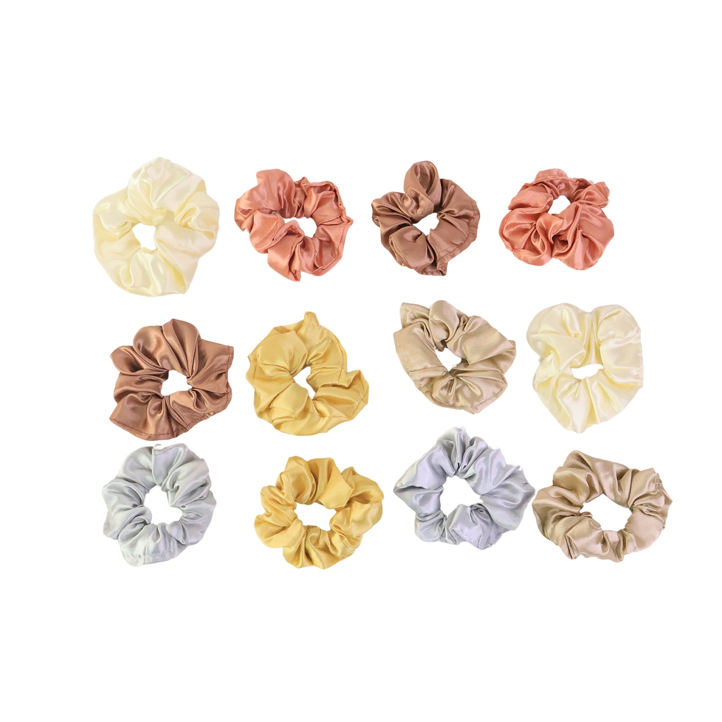 12 Pc Satin Hair Scrunchies for Women & Girls - Gentle Elastic Hair Ties - Great Price - Image 2
