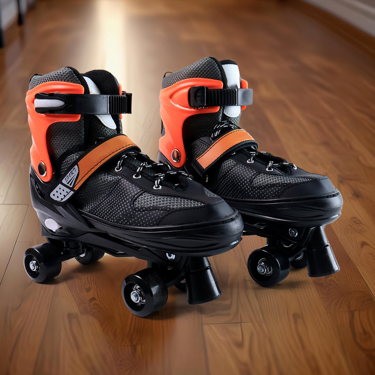Adjustable XL Quad Roller Skates for Kids - Smooth PU Wheels, Toe Brake, Secure Fit - Great Price - Image 3