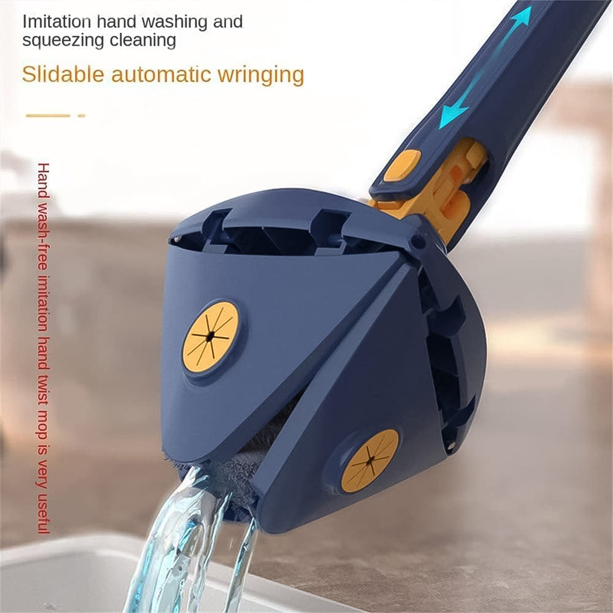 360° Rotating Triangle Mop with 113cm Long Handle - 1 Pc - Happy Price - Image 1
