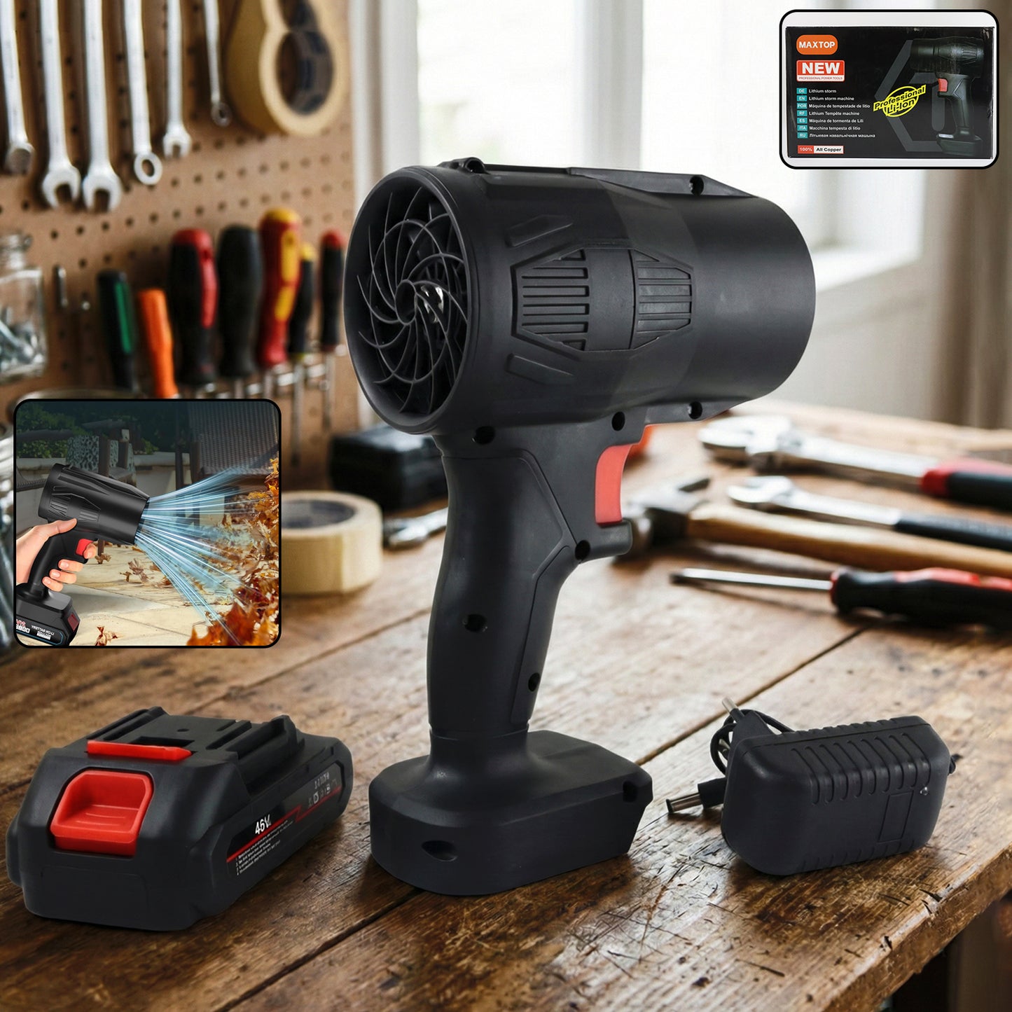 Powerful Rechargeable Cordless Leaf Blower Fan - 1 Pc - Great Price - Image 2