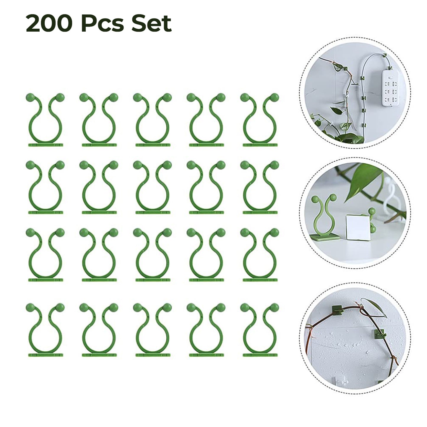 Plant Climbing Wall Fixture Clip Self-adhesive Hook (200 Pcs Set) - Happy Price - Image 2