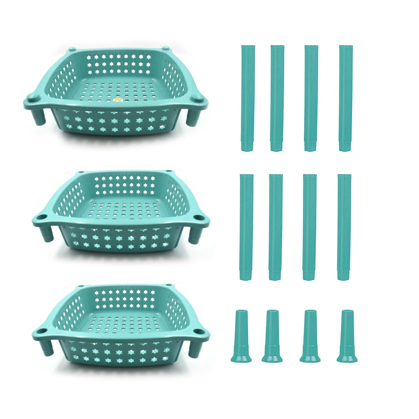 3 Layer Squre Kitchen Trolley Basket - Happy Price - Image 5