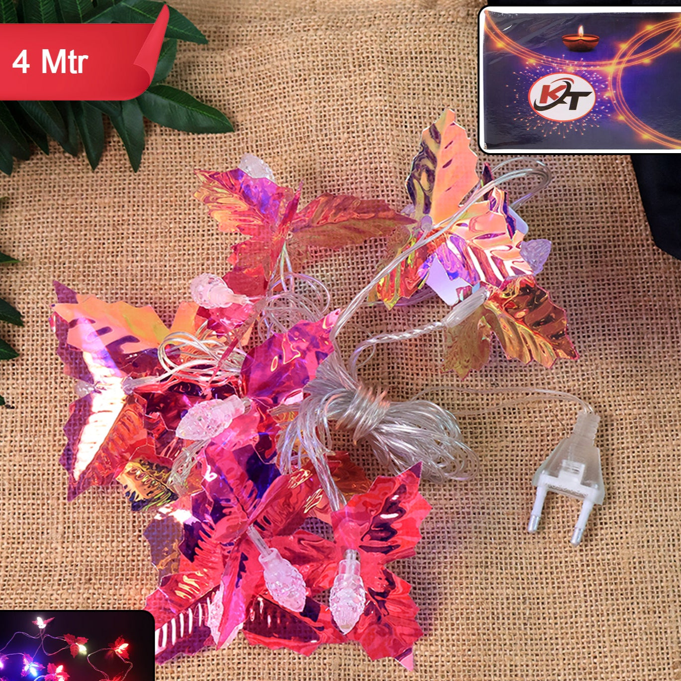 4 Meter LED Leaf String Lights - Multicolor Decorative Fairy Lights for Festivals & Home - Happy Price - Image 1