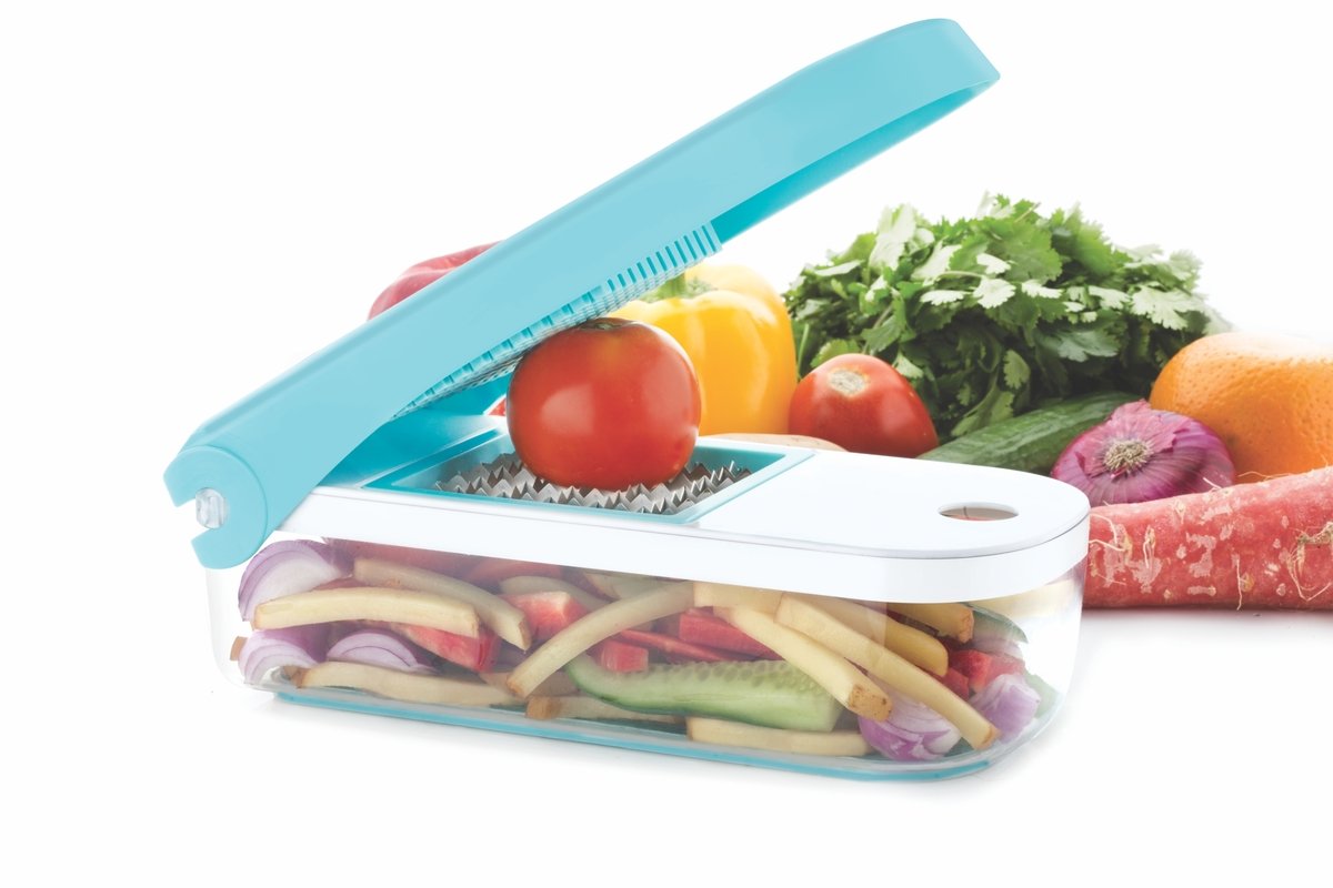 Ganesh 7 In 1 Plastic Vegetable Dicer Blue - Happy Price - Image 3