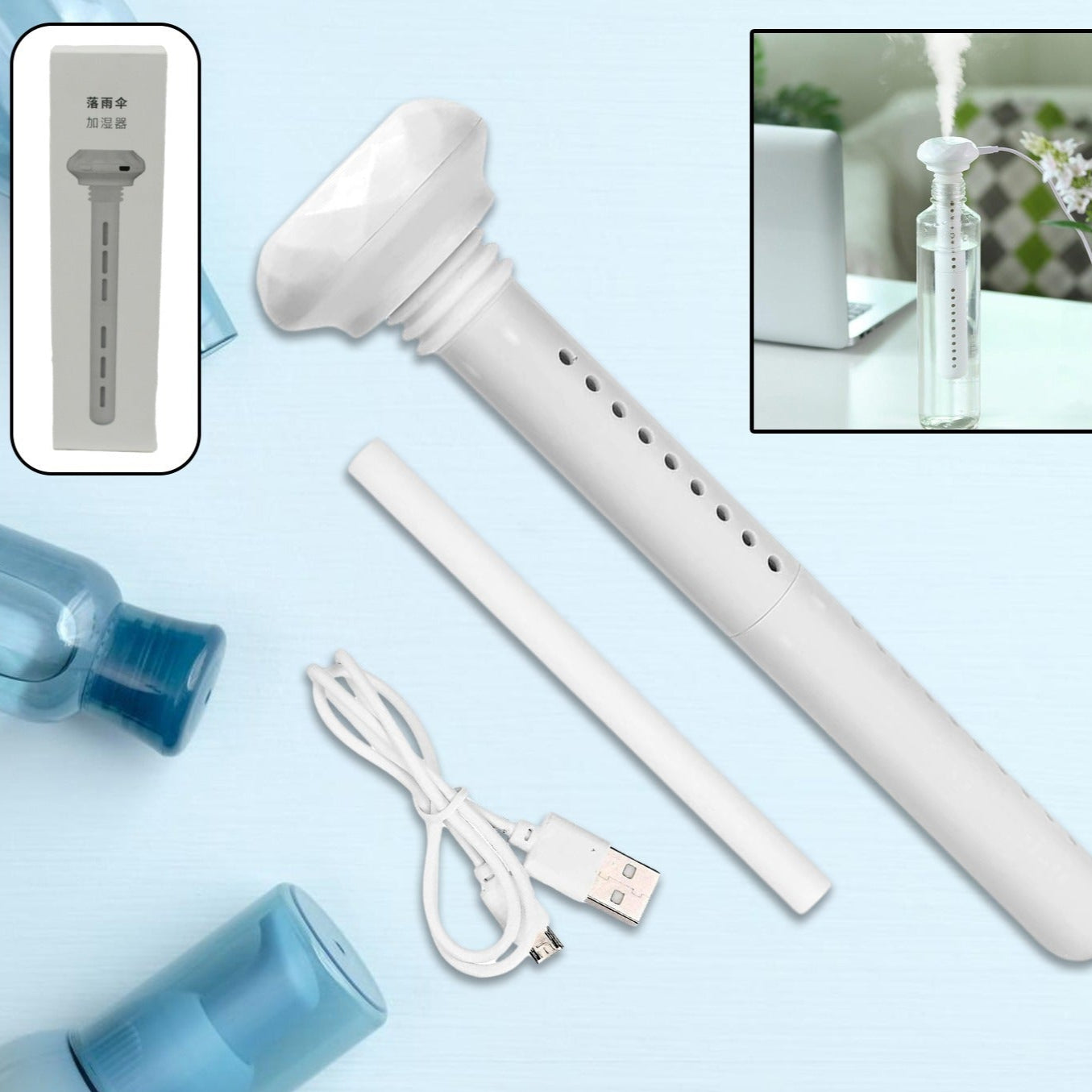 Mini Portable Humidifier For Car Personal Usb Powered Bedroom Quiet Humidified Ultrasonic Cool Mist Humidifier Plants Car Travel Office Hotel (1 Pc) - Happy Price - Image 1