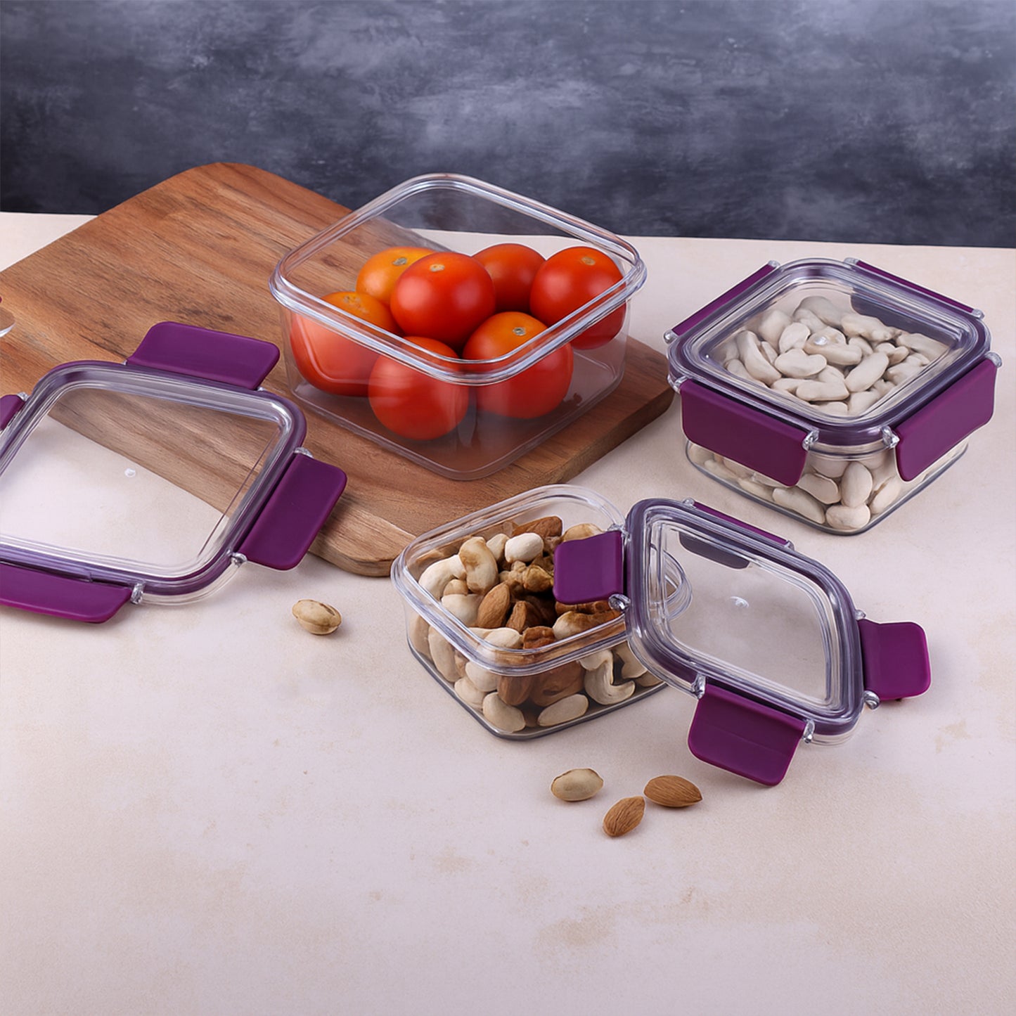 Airtight Square Food Container Set - 3 Piece BPA-Free Kitchen Storage - Happy Price - Image 7