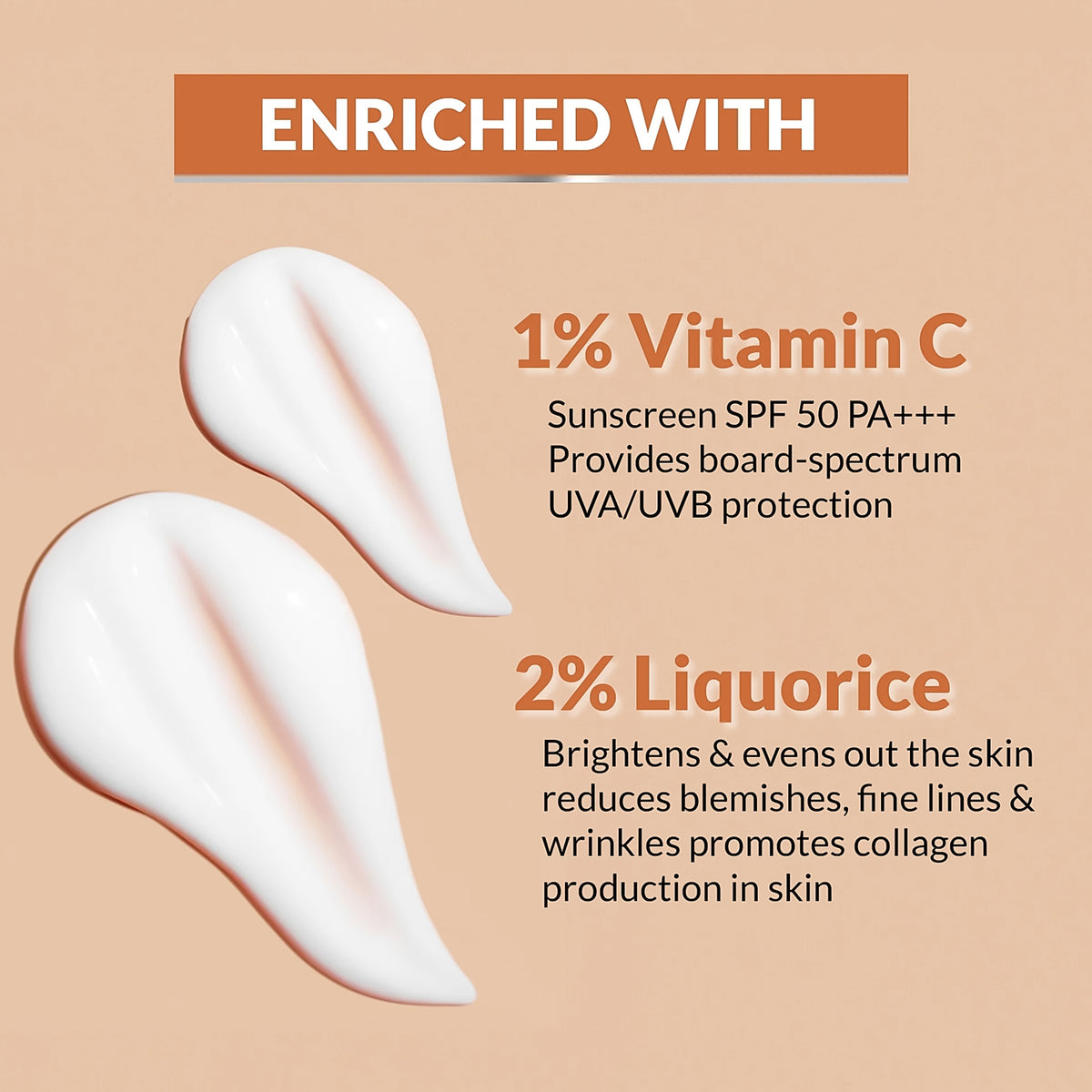 Vitamin C Sunscreen SPF 50 PA+++, 50ml Tube - Brightening & Anti-Aging Sun Protection - Happy Price - Image 4