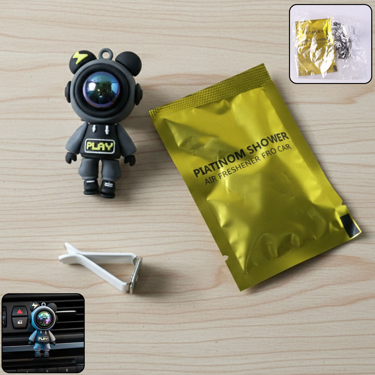 Astronaut Car Air Freshener with Vent Clip - 1 Set - Happy Price - Image 2