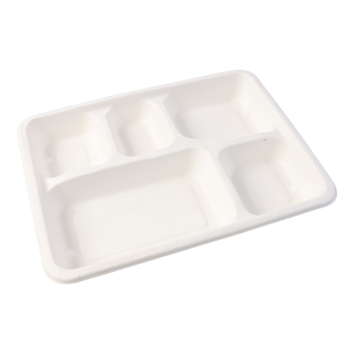 5-Compartment Bagasse Plates - 10 Pcs Pack | Eco-Friendly & Compostable Meal Trays - Happy Price - Image 5