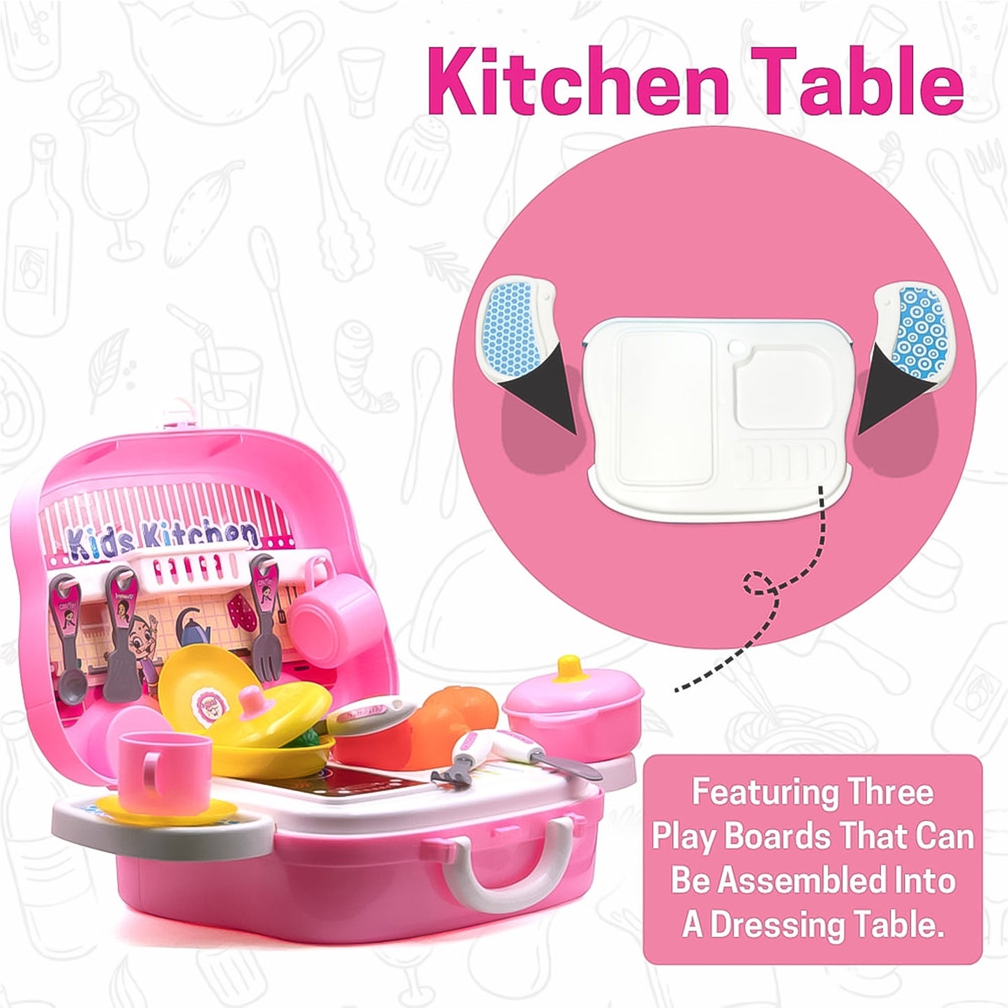 Kitchen Set For Kids Girls Pretend Play Toys Little (23 Pcs Set Approx) - Happy Price - Image 3