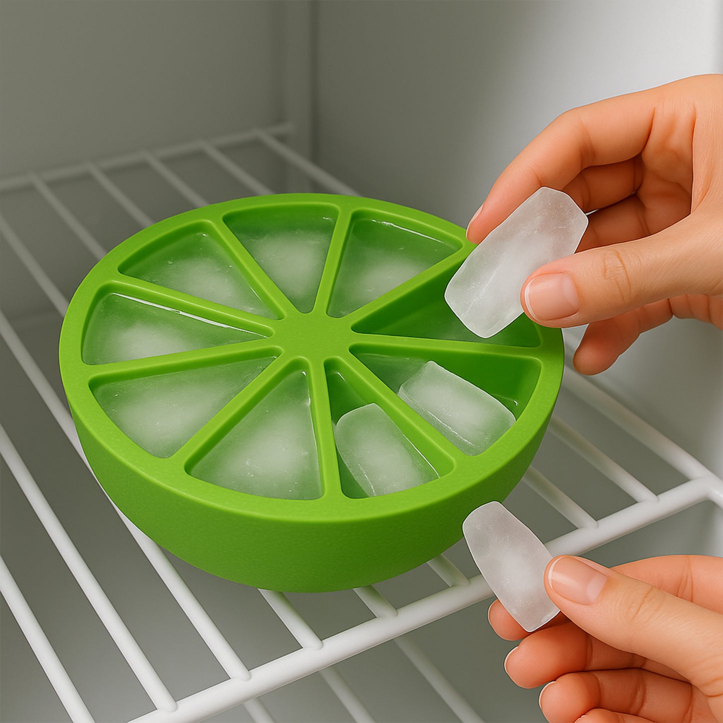 Lemon Shape Flexible Silicone Ice Cube Tray 8-slot Round Ice Mold (1 Pc) - Happy Price - Image 3