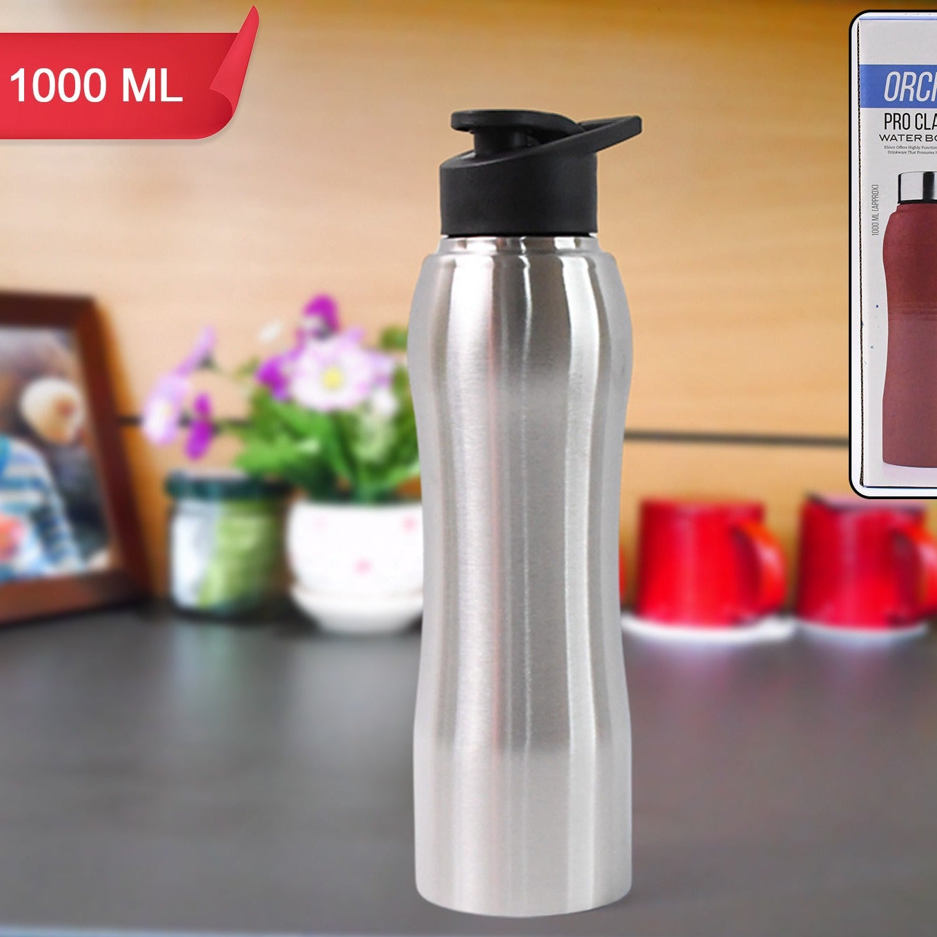 1000 ML Stainless Steel Double Wall Vacuum Insulated Water Bottle - Happy Price - Image 1