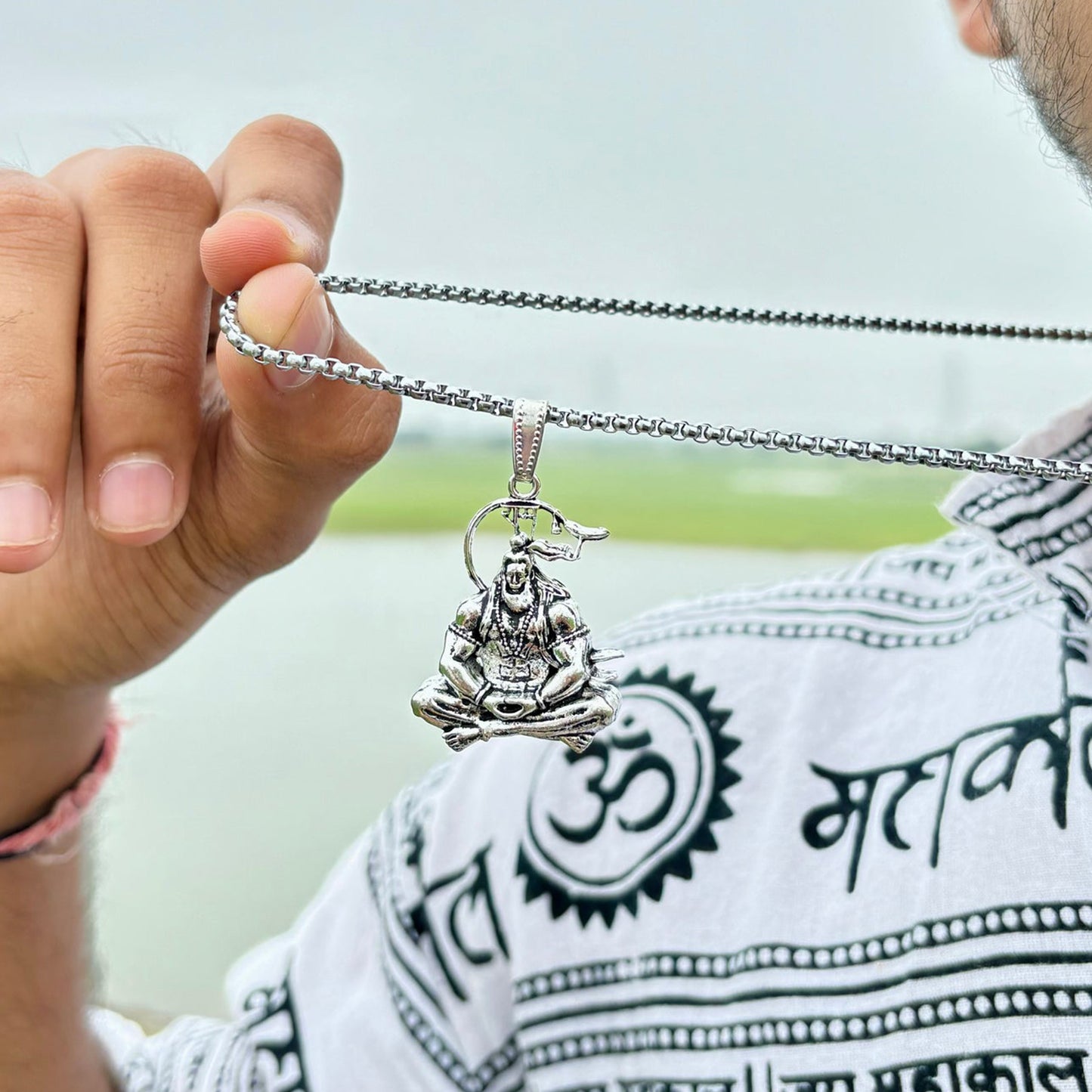 Hanuman Ji Pendant Chain Religious Jewellery For Men And Women (1 Pc) - Happy Price - Image 4