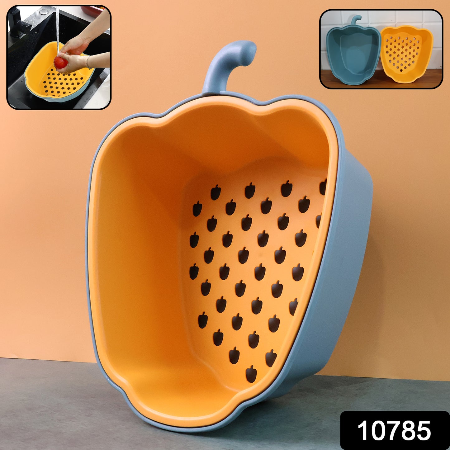 Pepper Shape 2-in-1 Washing Bowl & Colander Set (1 Pc) - Happy Price - Image 7
