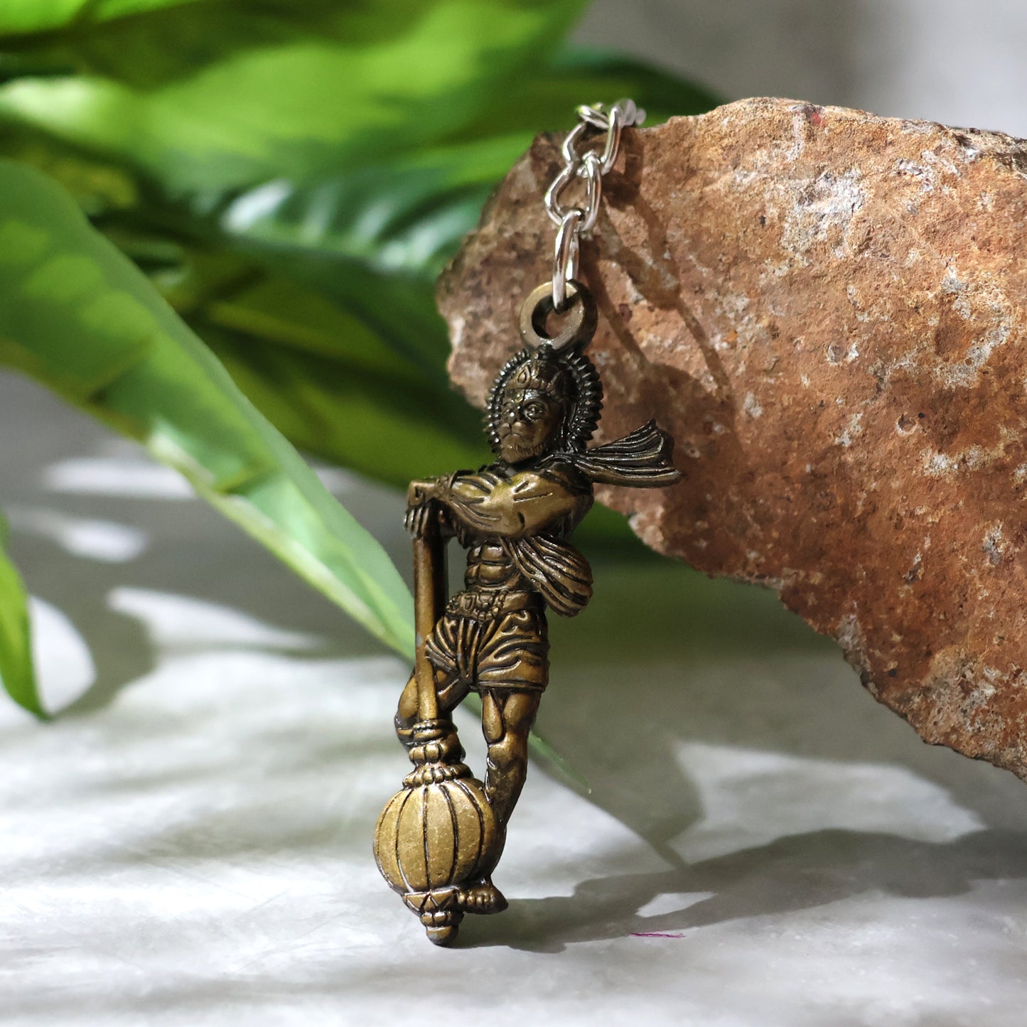 Lord Hanuman Metal Keychain with Mace - 1 Pc - Happy Price - Image 5