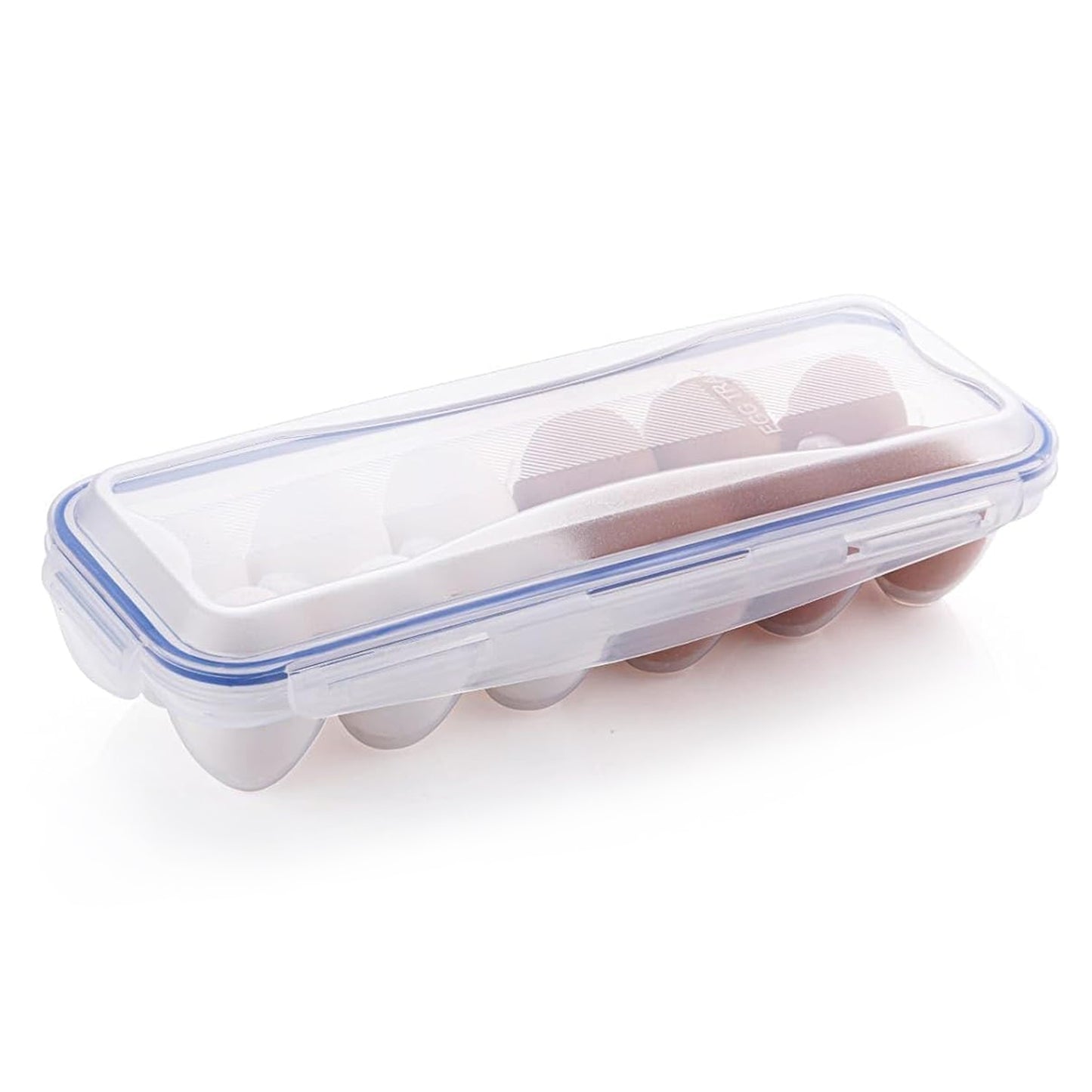 12 Egg Refrigerator Tray with Lock Lid - Stackable Egg Holder for Fridge - Happy Price - Image 2