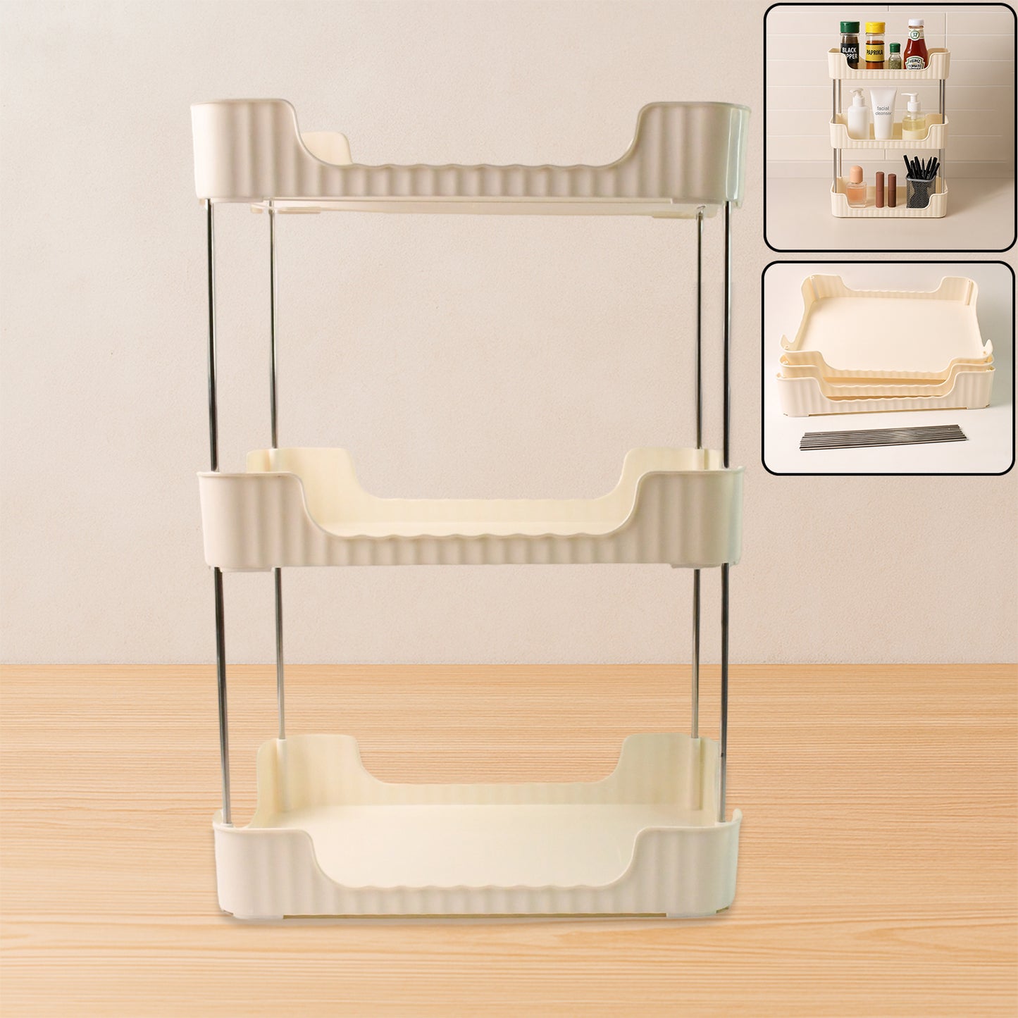 3-tier Multipurpose Storage Organizer Rack Shelf (1 Set) - Happy Price - Image 2