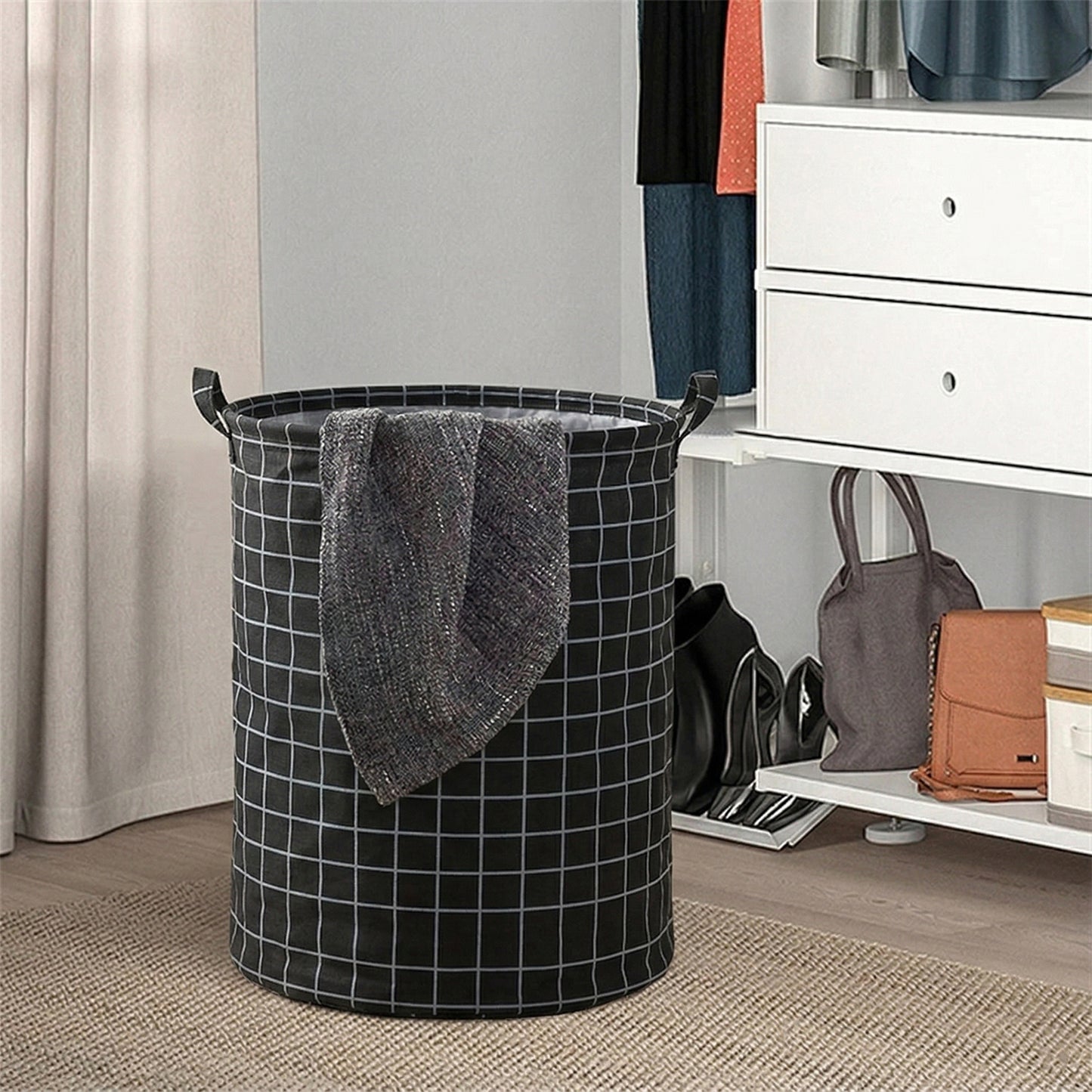 Foldable Fabric Laundry Basket with Handles - 44x35 Cm (1 Pc) - Great Price - Image 3