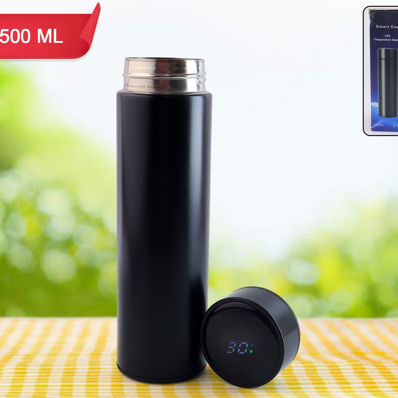 Black Vacuum Insulated Water Bottle (1 Pc 500ml) - Happy Price - Image 1