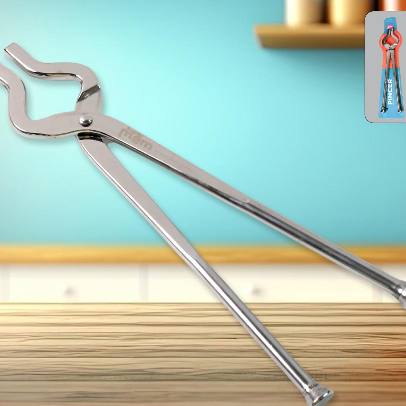 Heavy Duty Stainless Steel Kitchen Tong for Hot Utensils - Full Round Grip - Happy Price - Image 1