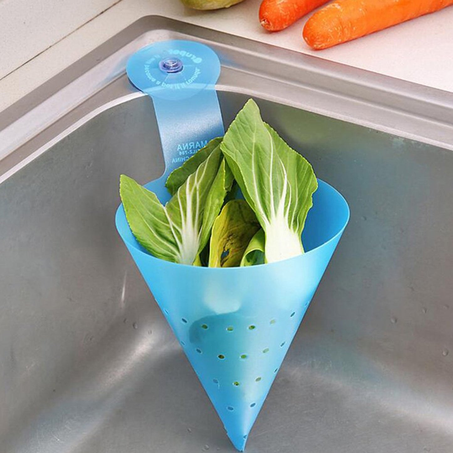 Hanging Sink Corner Strainer with Suction Cup - 1 Pc Kitchen Organizer - Happy Price - Image 3