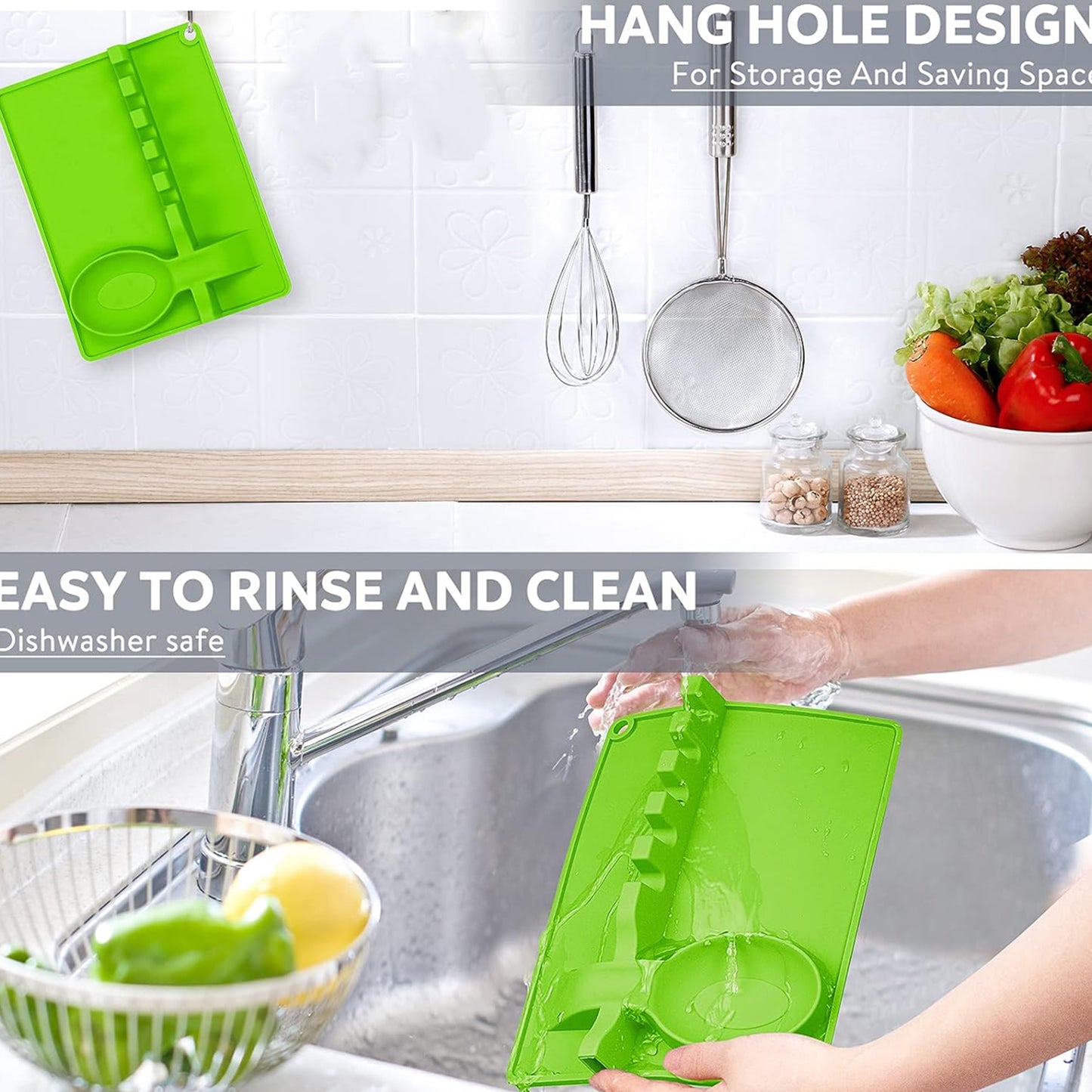 4-Slot Silicone Utensil Rest for Kitchen Countertops (1 Pc) - Happy Price - Image 3