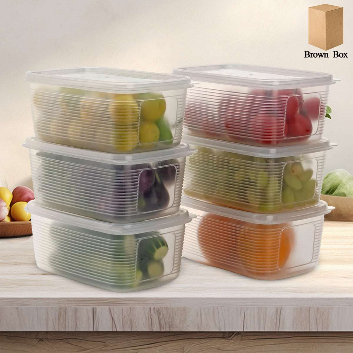 6 Pcs Multipurpose Plastic Food Storage Container Set - Happy Price - Image 2