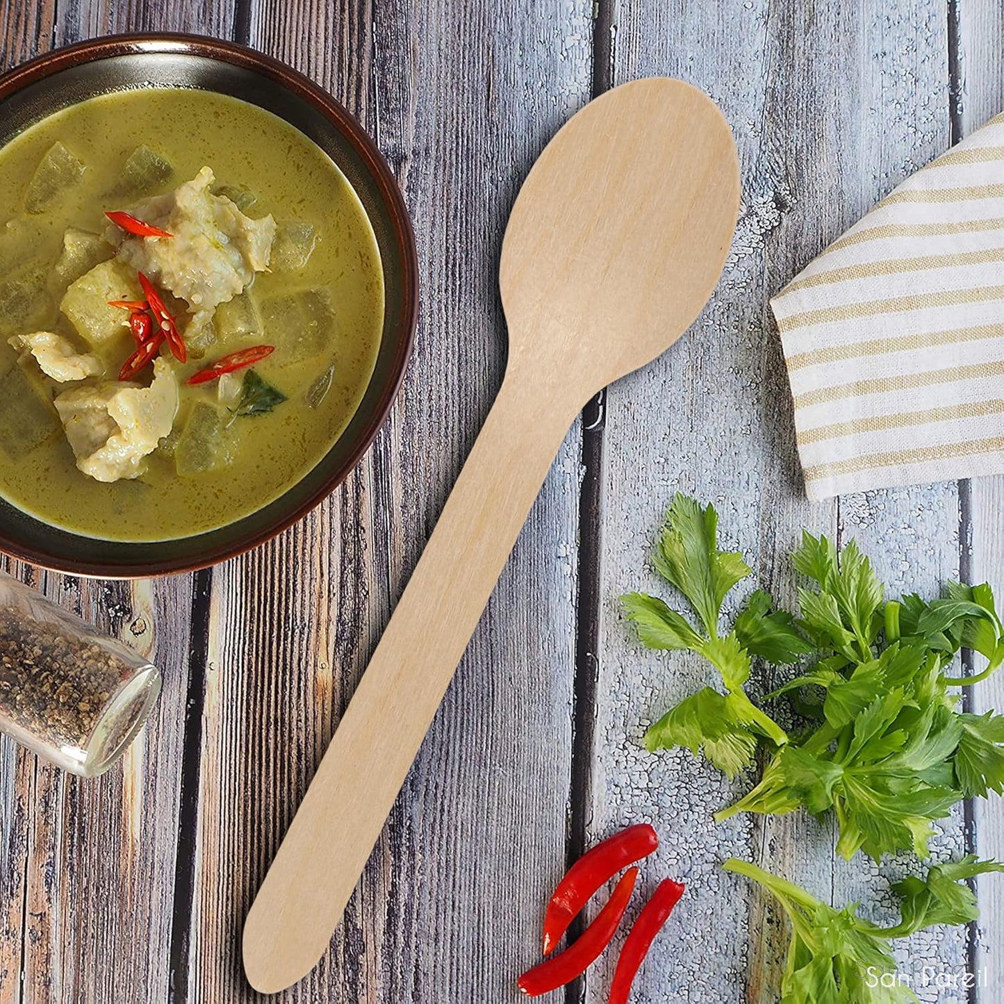 110mm Birchwood Tea Spoons - 30 Pcs Pack - Happy Price - Image 3