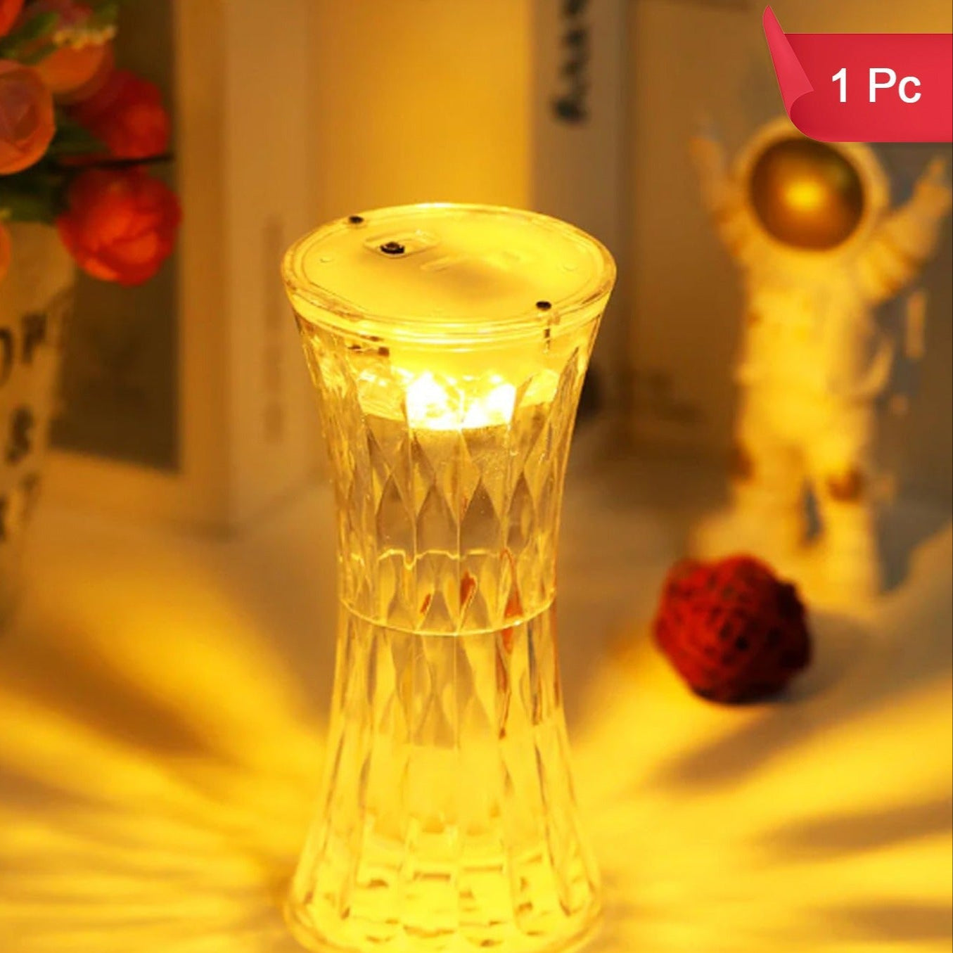 Crystal Effect Table Lamp - Soft LED Night Light (1 Pc) - Happy Price - Image 1