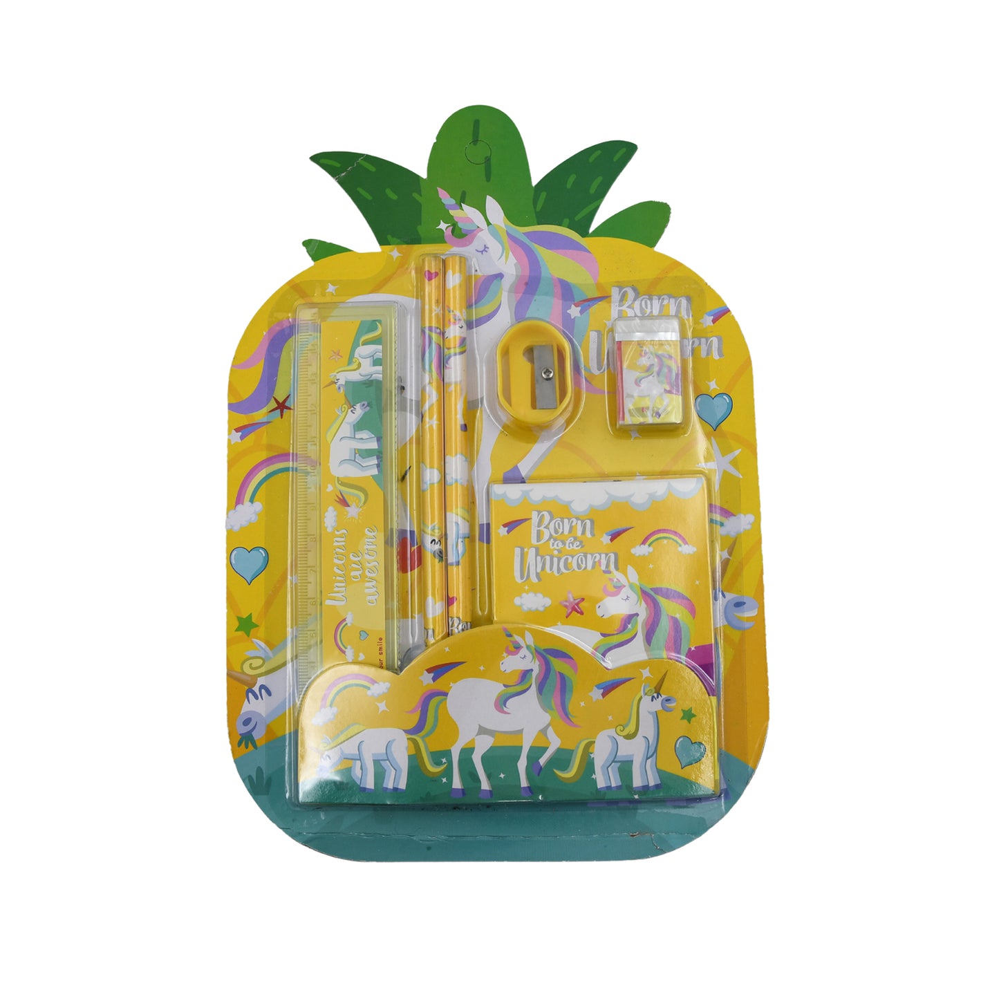 6 Pc Set Stationary Set Including Pencil Ruler Rubber Pencil Sharpener School Office Product Gift - Happy Price - Image 6