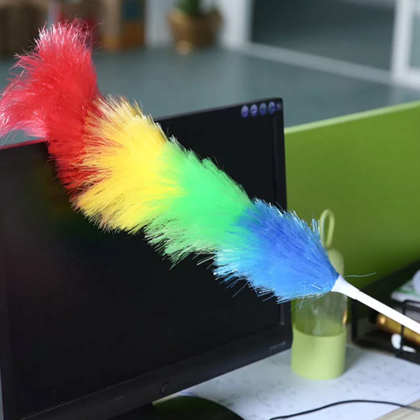 Colorful Feather Duster Microfiber Duster For Cleaning Dusting Stick Dusting Brush - Happy Price - Image 2