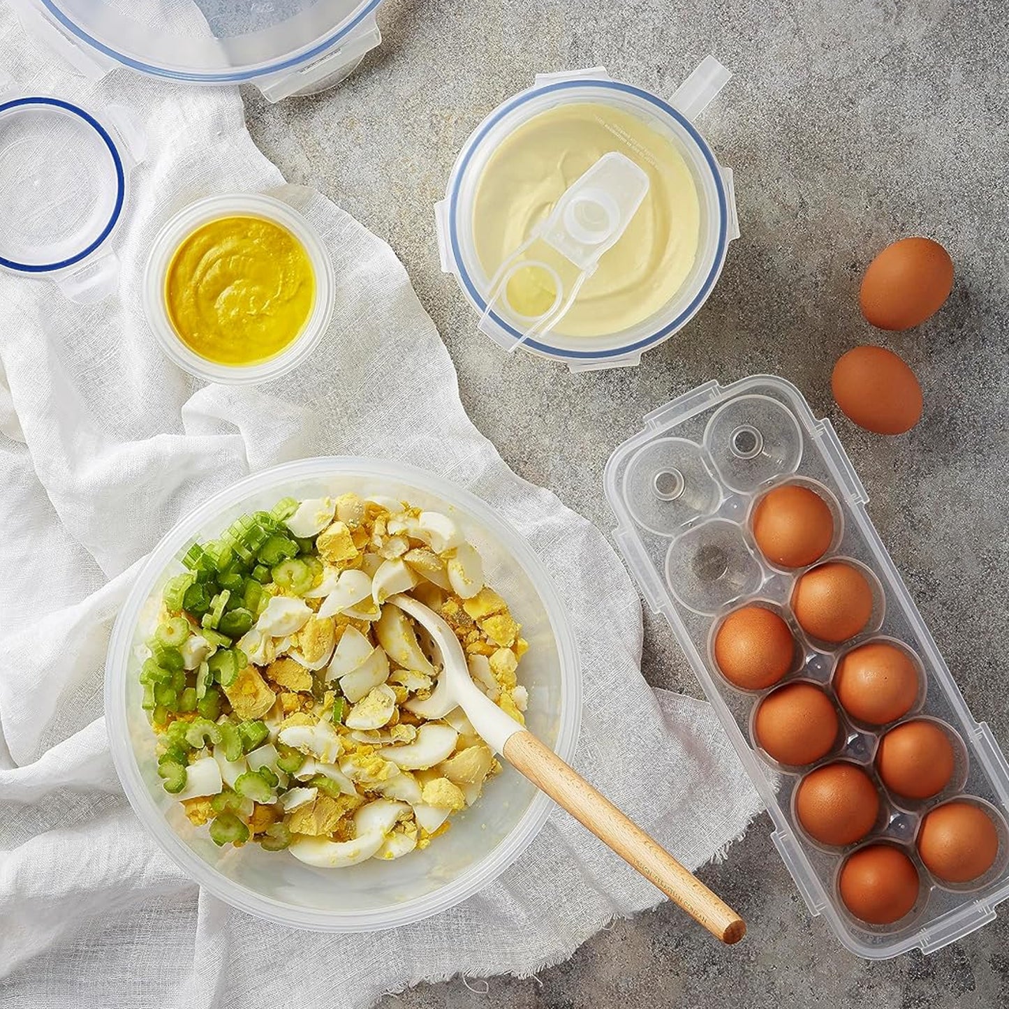 12 Egg Refrigerator Tray with Lock Lid - Stackable Egg Holder for Fridge - Happy Price - Image 5