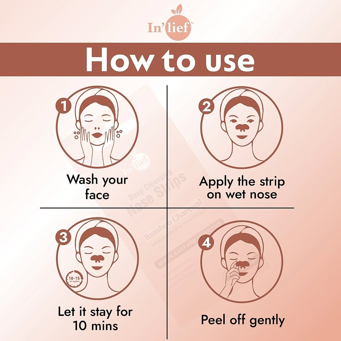 Inlief Bamboo Charcoal Nose Strips for Deep Cleansing - 8 Count - Happy Price - Image 4