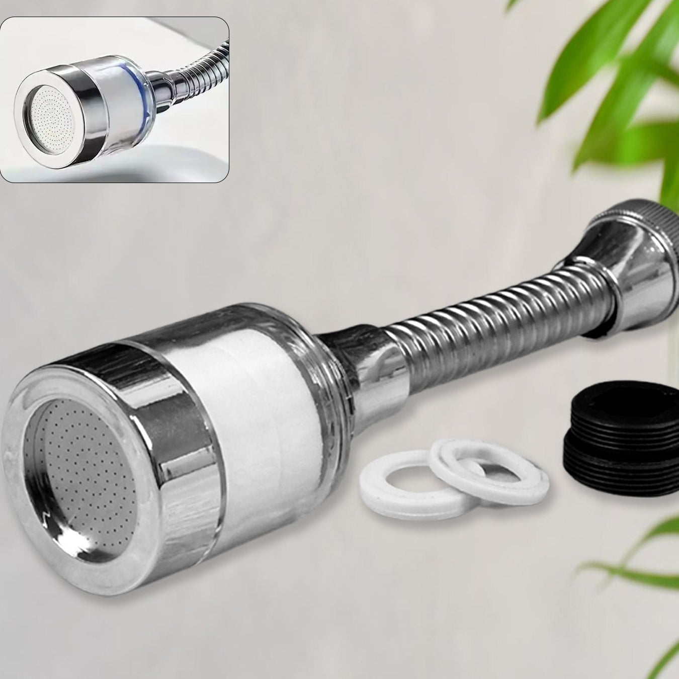 Plastic Faucet Sprayer Extender with Water Saving Jet Stream - 6.5 Inch - Happy Price - Image 1