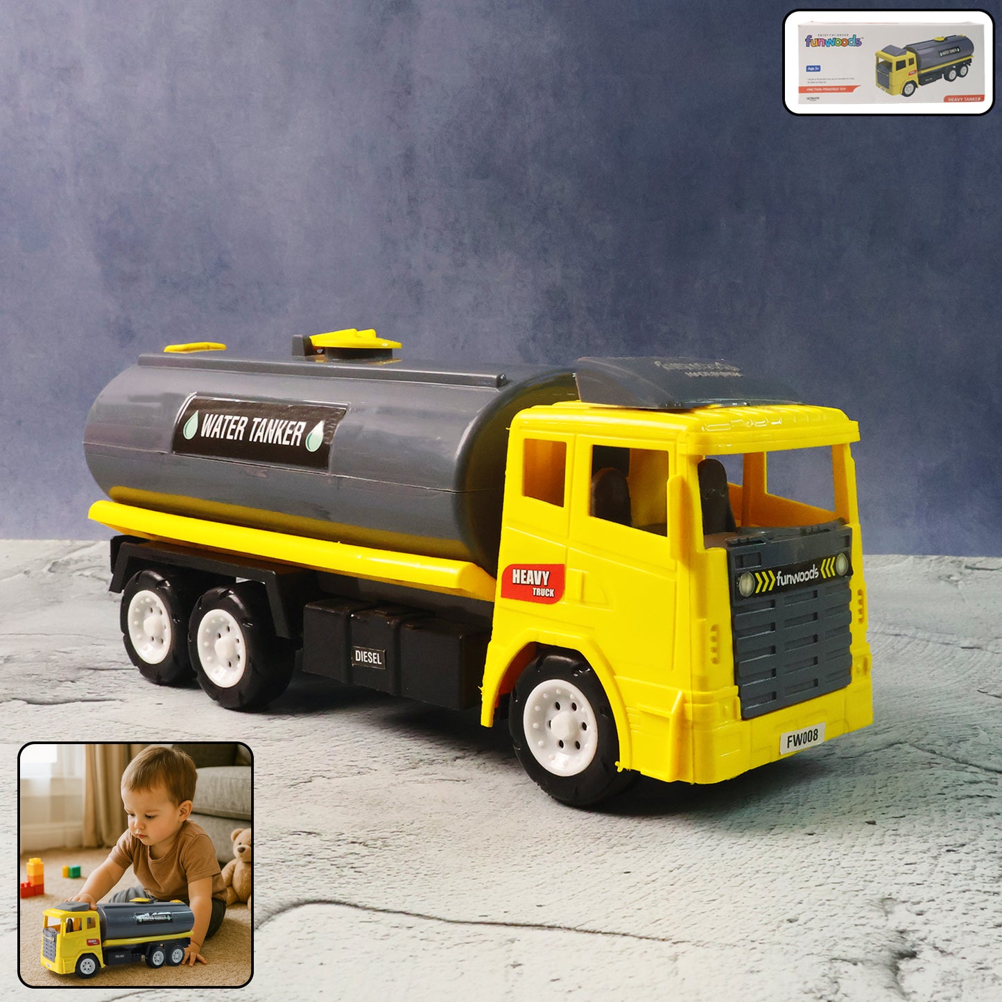Funwoods Water Tanker Toy Truck - 1 Pc - Happy Price - Image 7