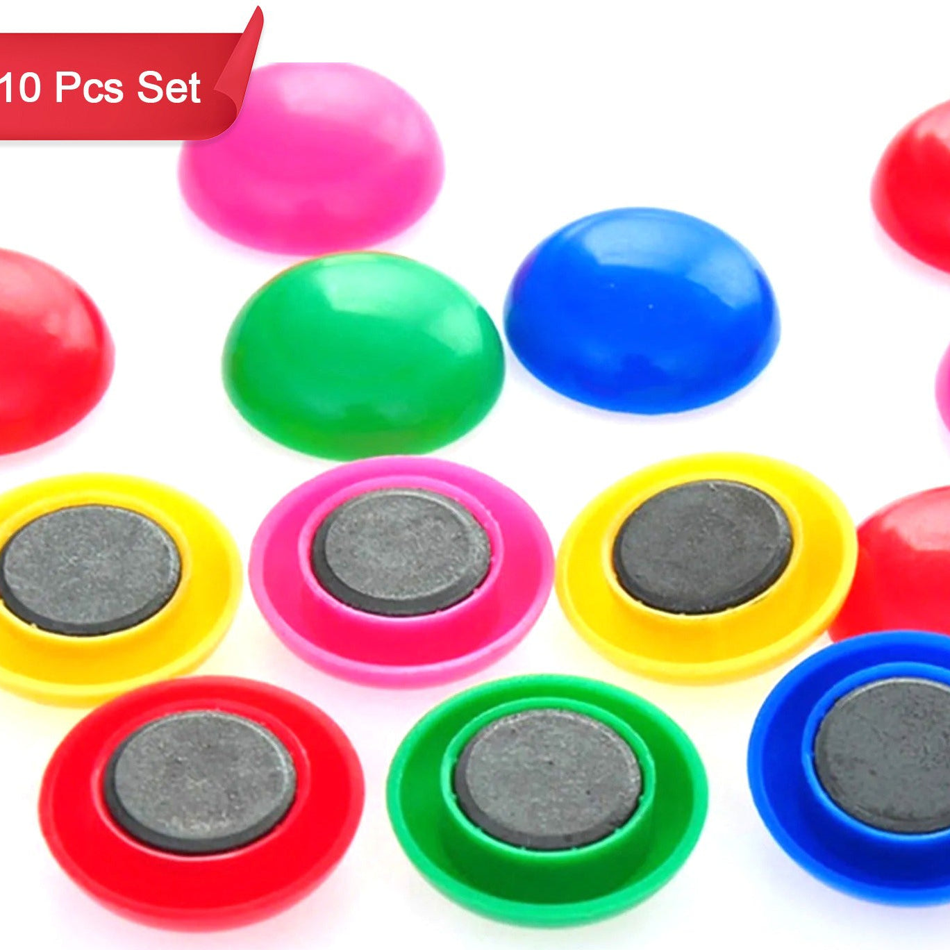 Set of 10 Round Ferrite Magnets for Experiments & Crafts - Happy Price - Image 1