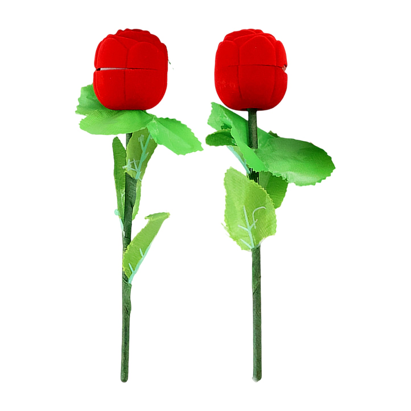 Romantic Rose Ring Box Set - 2 Pcs Flower Shaped Jewelry Holder - Happy Price - Image 2