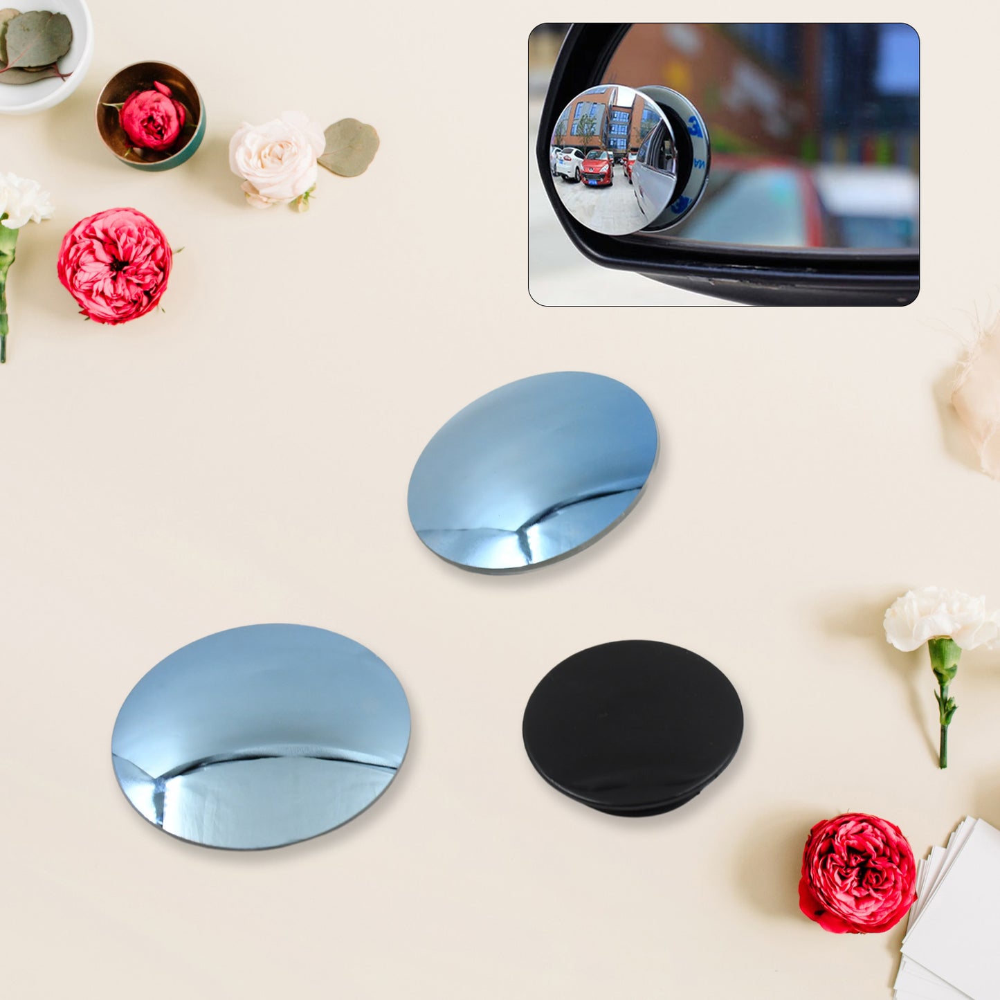 Car Blind Spot Side Mirror Round Hd Glass Blind Spot Mirror (2 Pc) - Happy Price - Image 5
