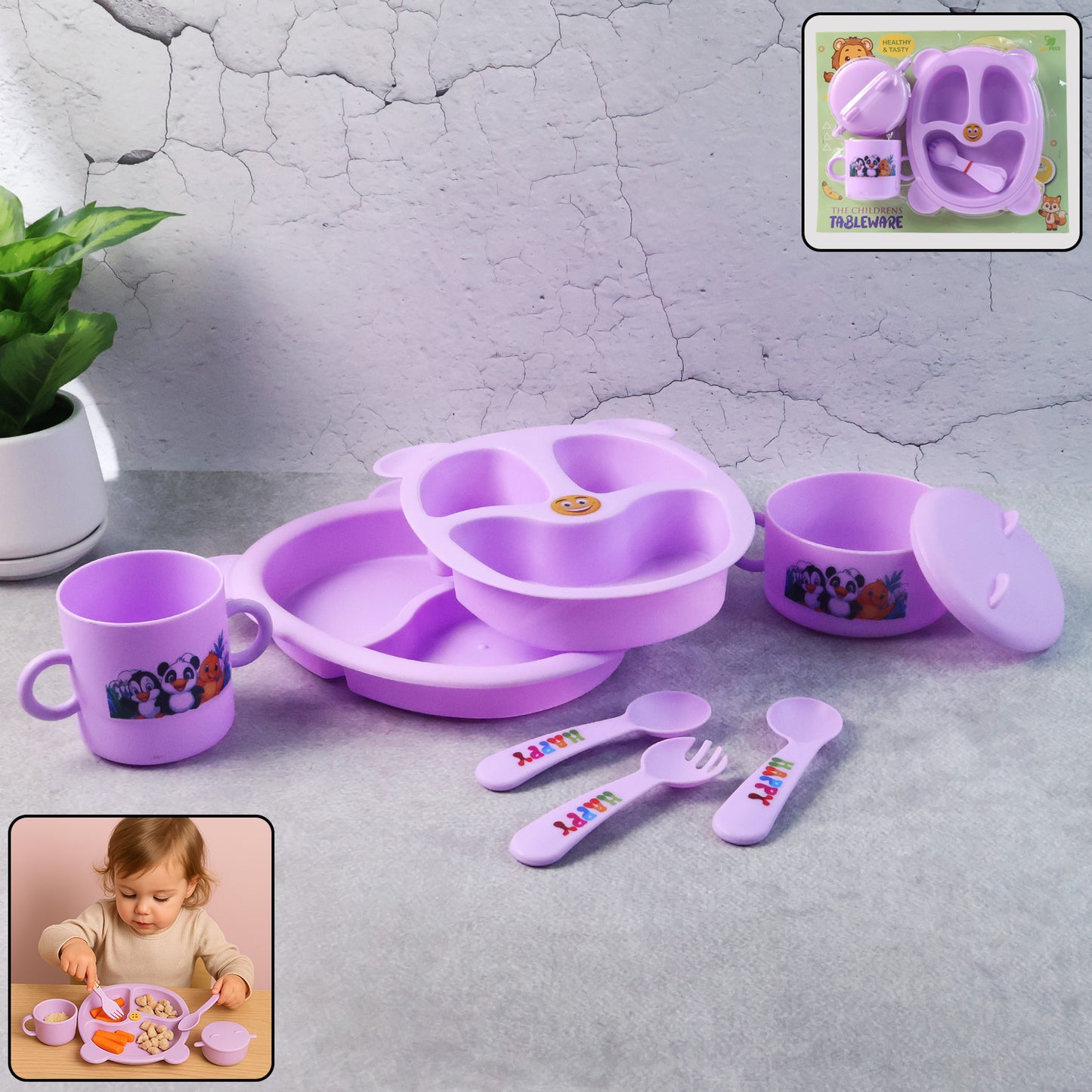 Cute Panda Kids Dining Set - 1 Set - Happy Price - Image 3