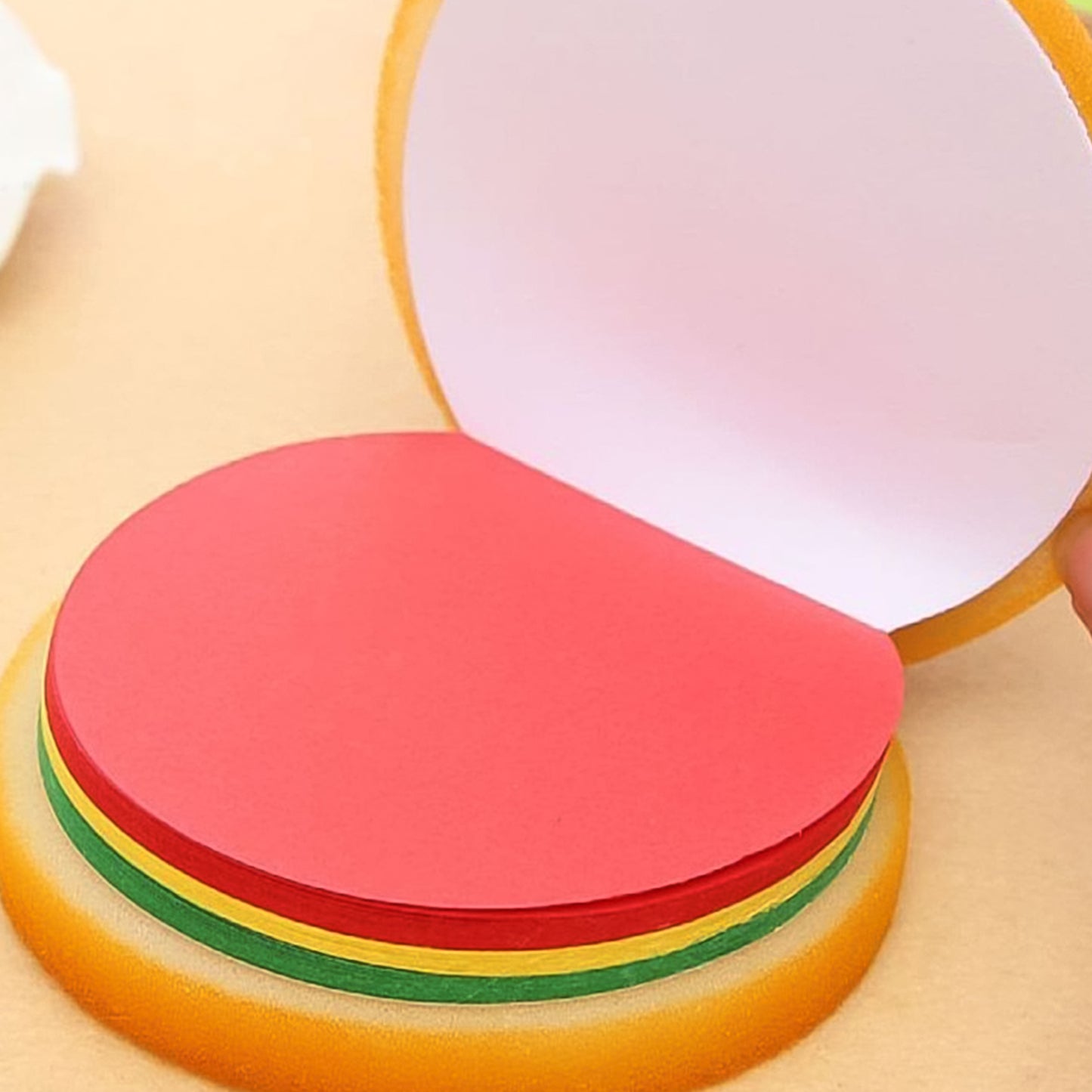 Burger Shaped Notepad Sticky Notes Memo Pads Unique Mini Notes (Multicolor) - Happy Price - Image 3
