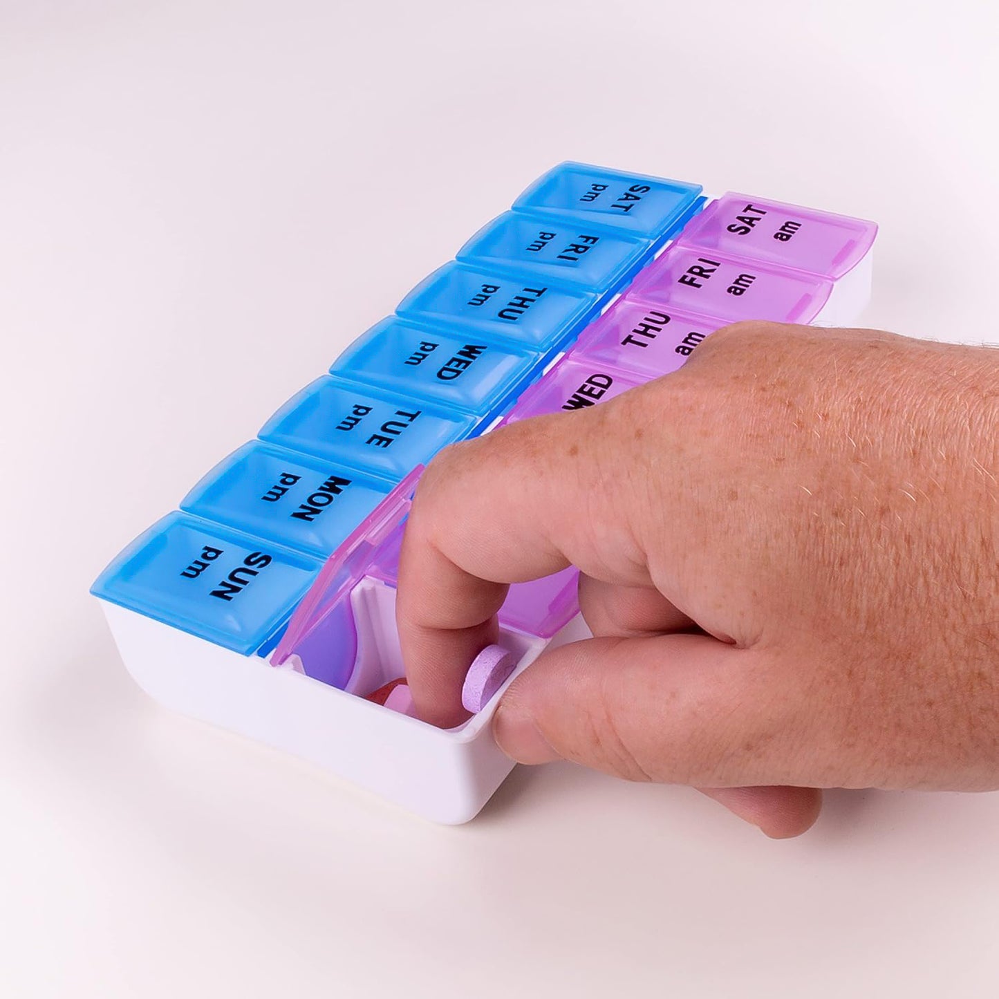 Weekly Pill Organizer Box - 14 Compartments for AM/PM Doses (1 Pc) - Happy Price - Image 5