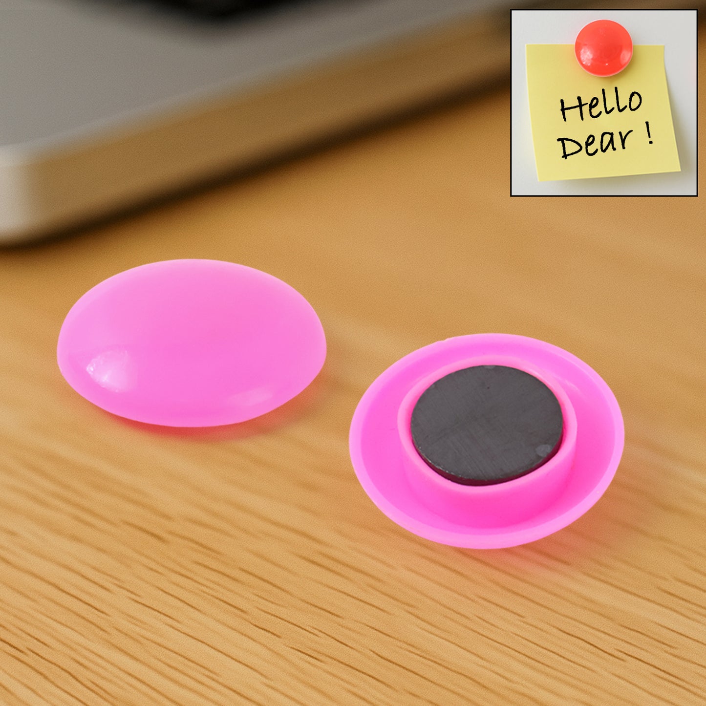 Pink Board Magnets Circular Plastic Buttons (1 Pc) - Happy Price - Image 2