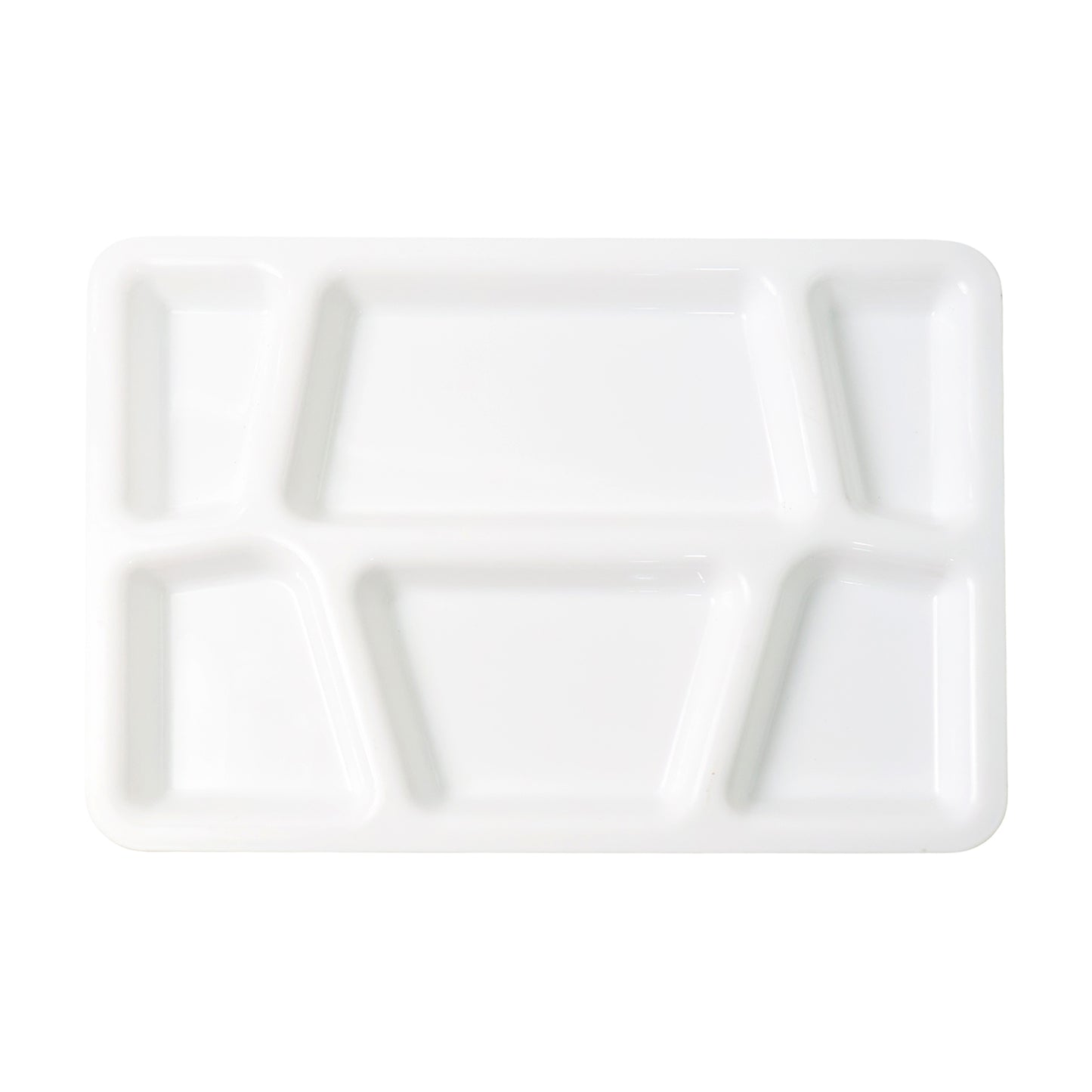 6 Compartment Plastic Meal Serving Tray - 38x27 cm White Dining Plate (1 Pc) - Happy Price - Image 2