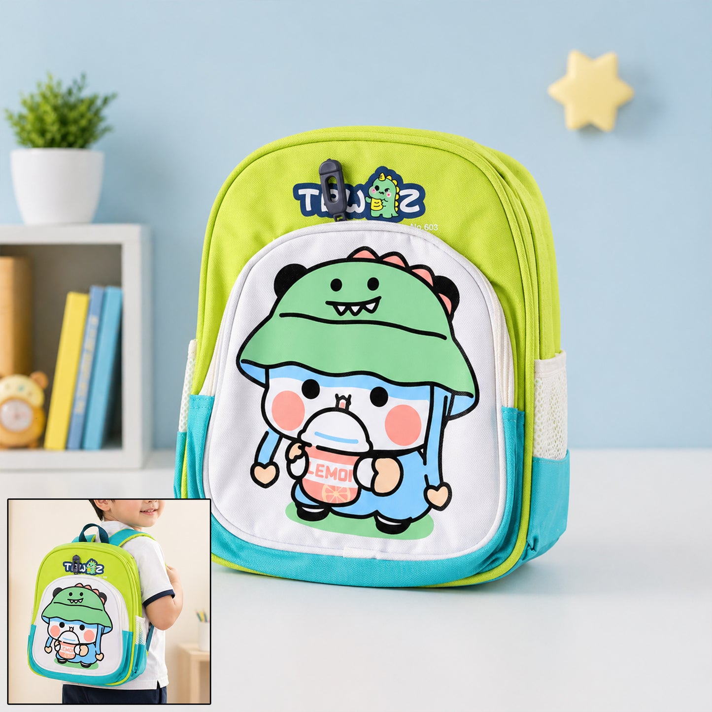 Kids Cartoon Print Sling Bag - Lightweight School & Travel Backpack (28x23 Cm) - Great Price - Image 2